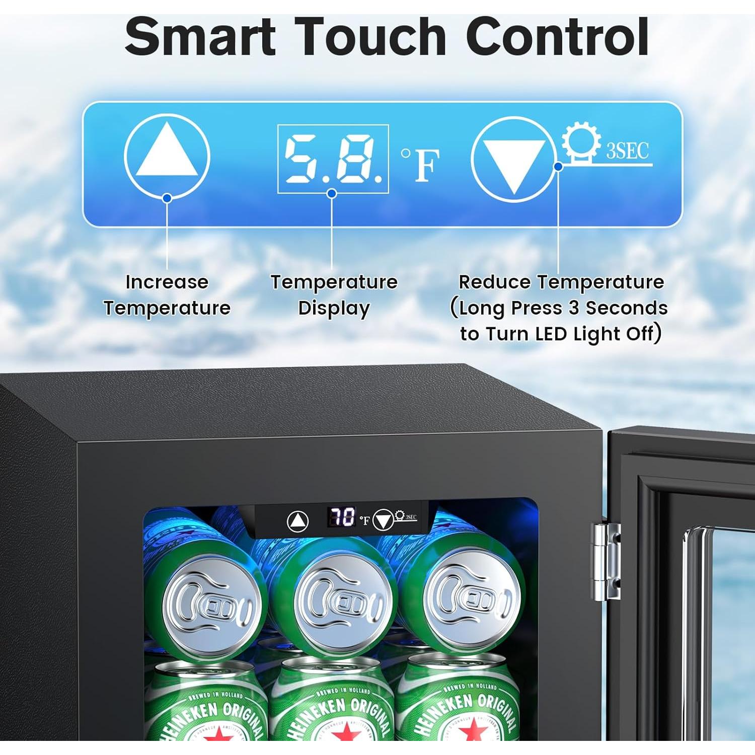 Mini Refrigerador de Bebidas Electactic 18L Negro Control Digital