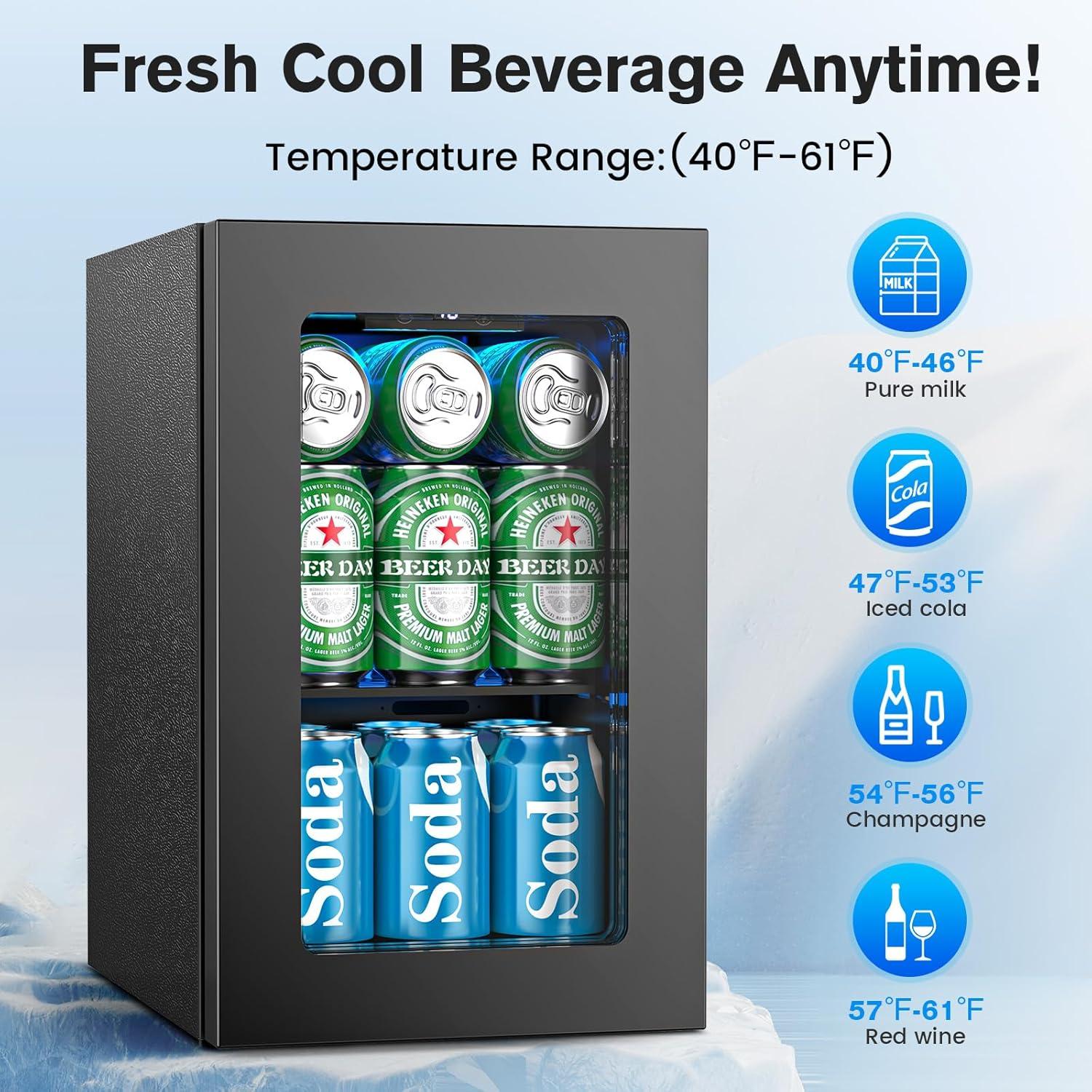 Mini Refrigerador de Bebidas Electactic 18L Negro Control Digital