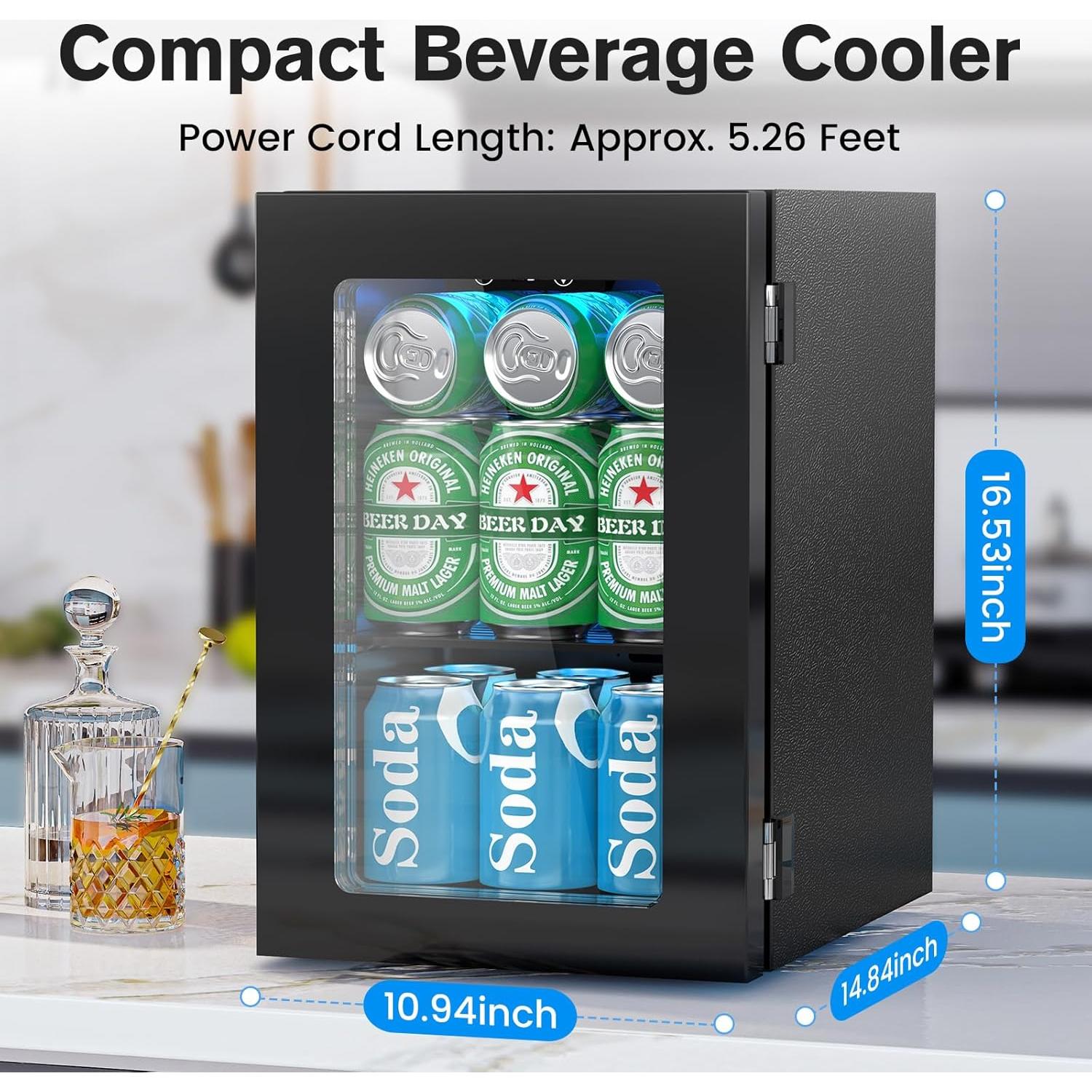 Mini Refrigerador de Bebidas Electactic 18L Negro Control Digital