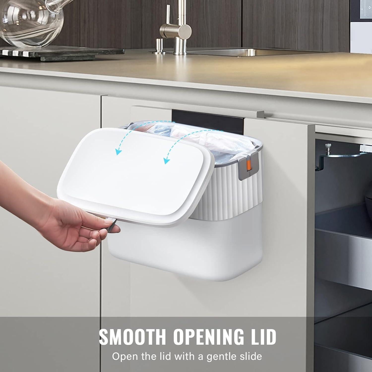 Cubo de Basura Montado en Pared ELPHECO 7 Litros con Tapa