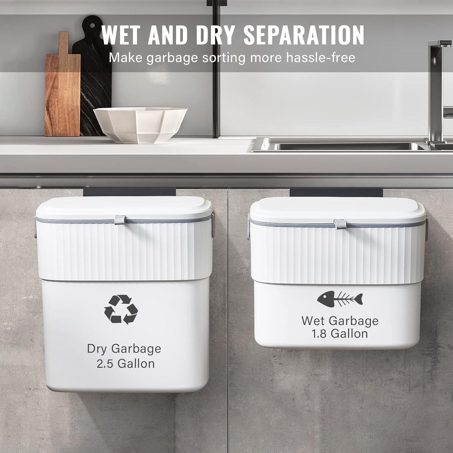 Cubo de Basura Montado en Pared ELPHECO 7 Litros con Tapa