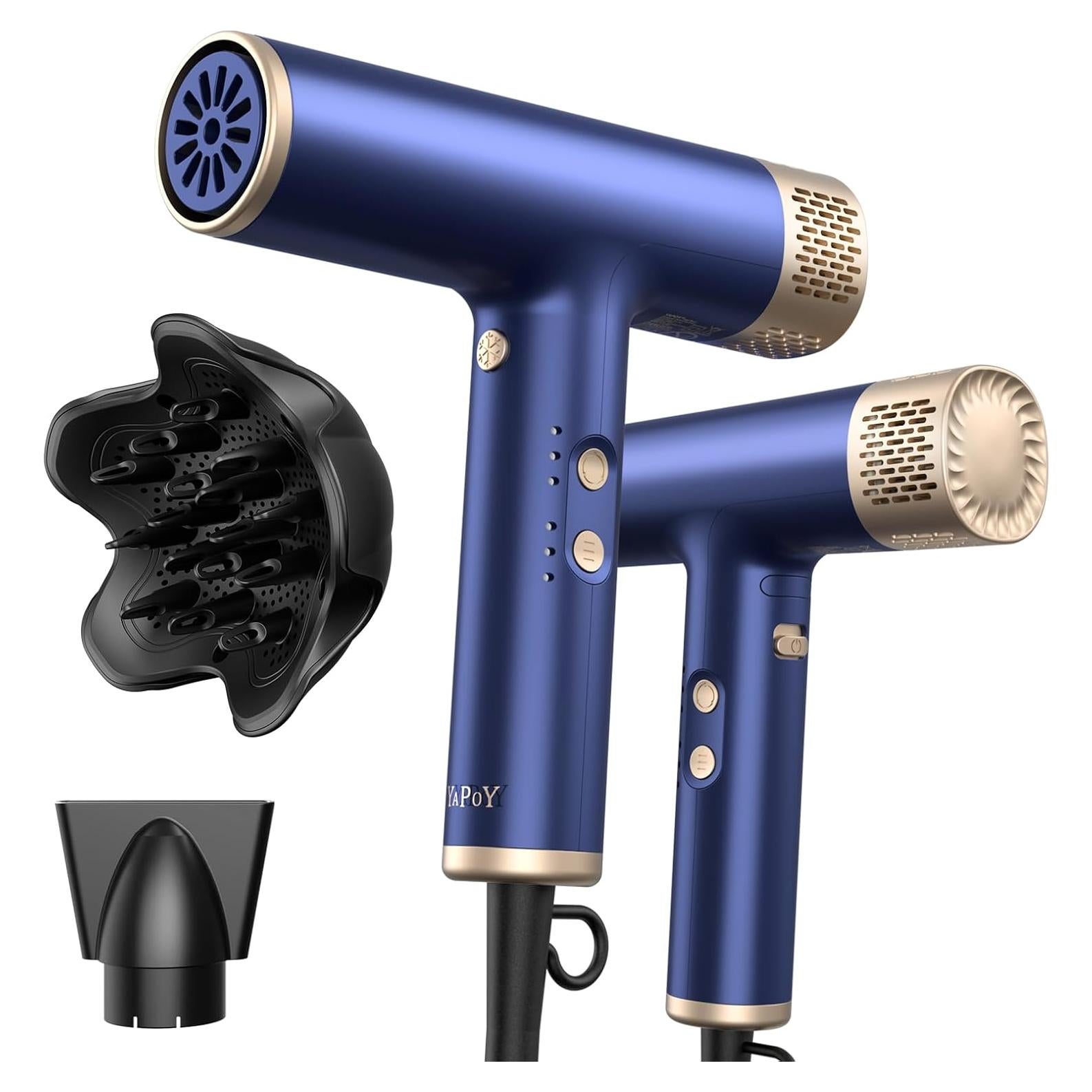 Secador de Pelo Profesional YAPOY YB400 Azul 200 Millones Iones