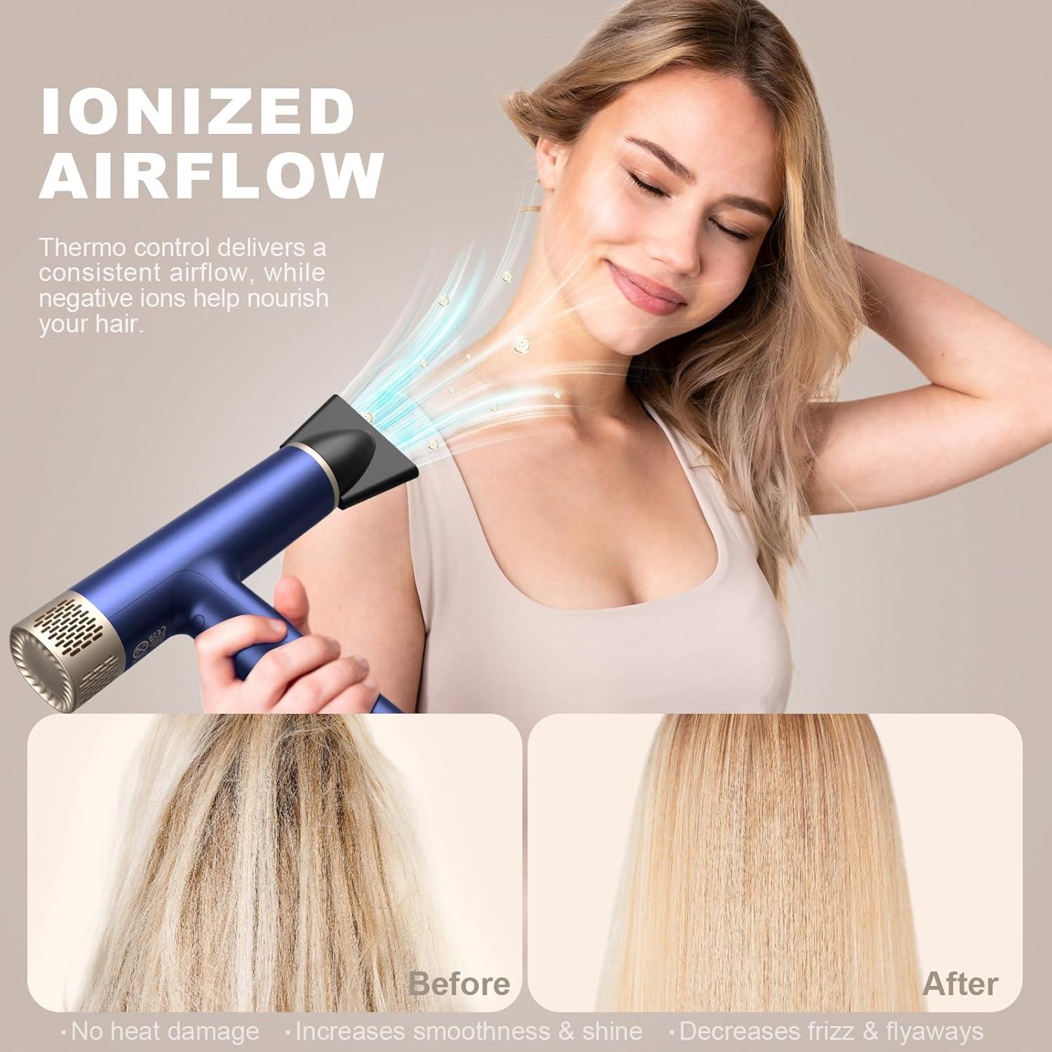 Secador de Pelo Profesional YAPOY YB400 Azul 200 Millones Iones