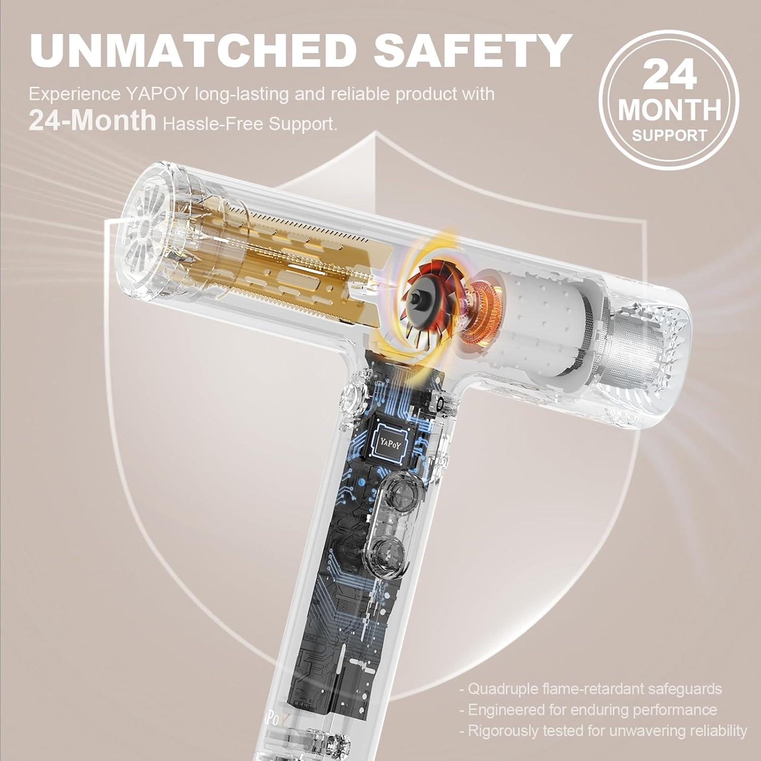 Secador de Pelo Profesional YAPOY YB400 Azul 200 Millones Iones