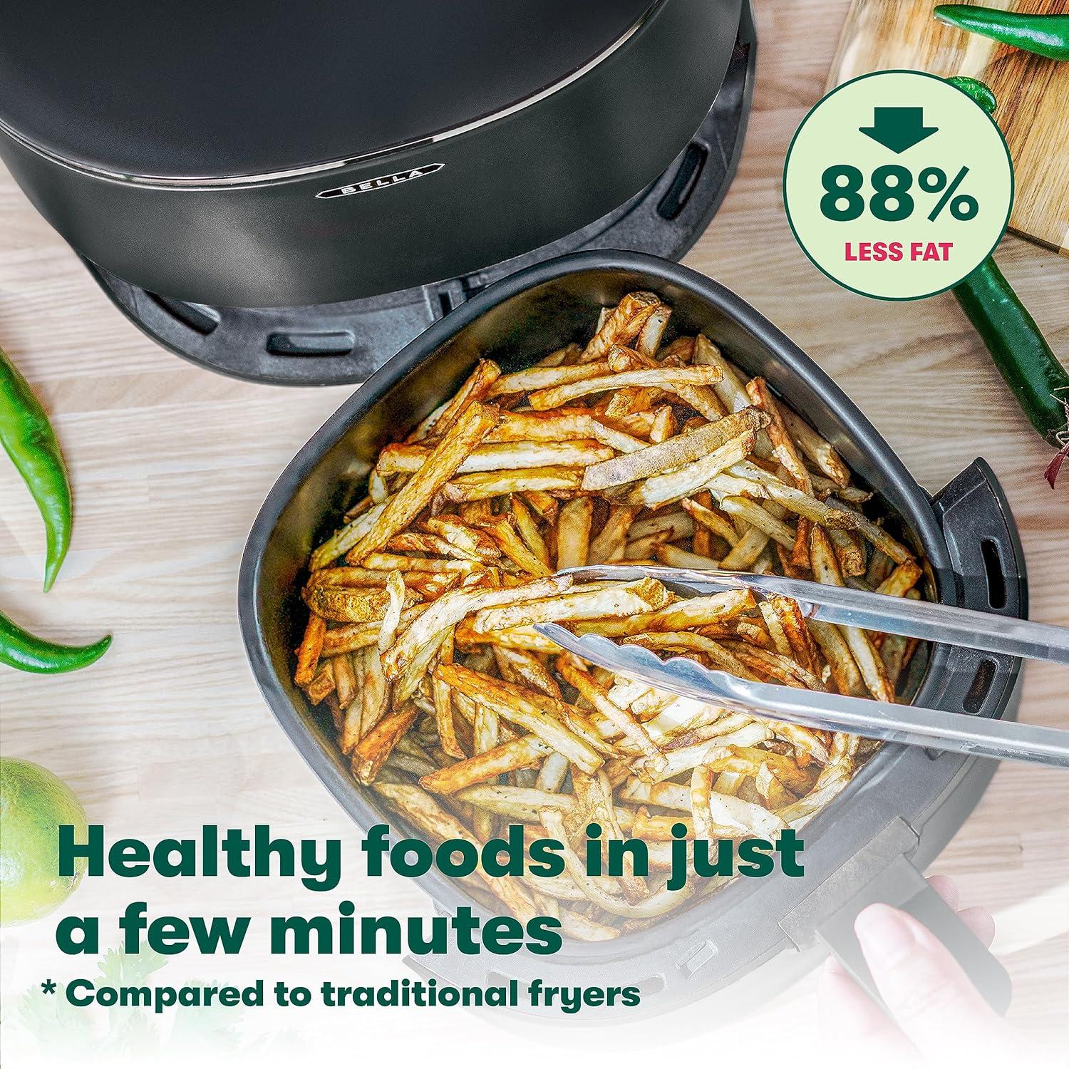 Freidora de Aire Digital BELLA 2.9QT 5 en 1 Táctil 1400W Negro