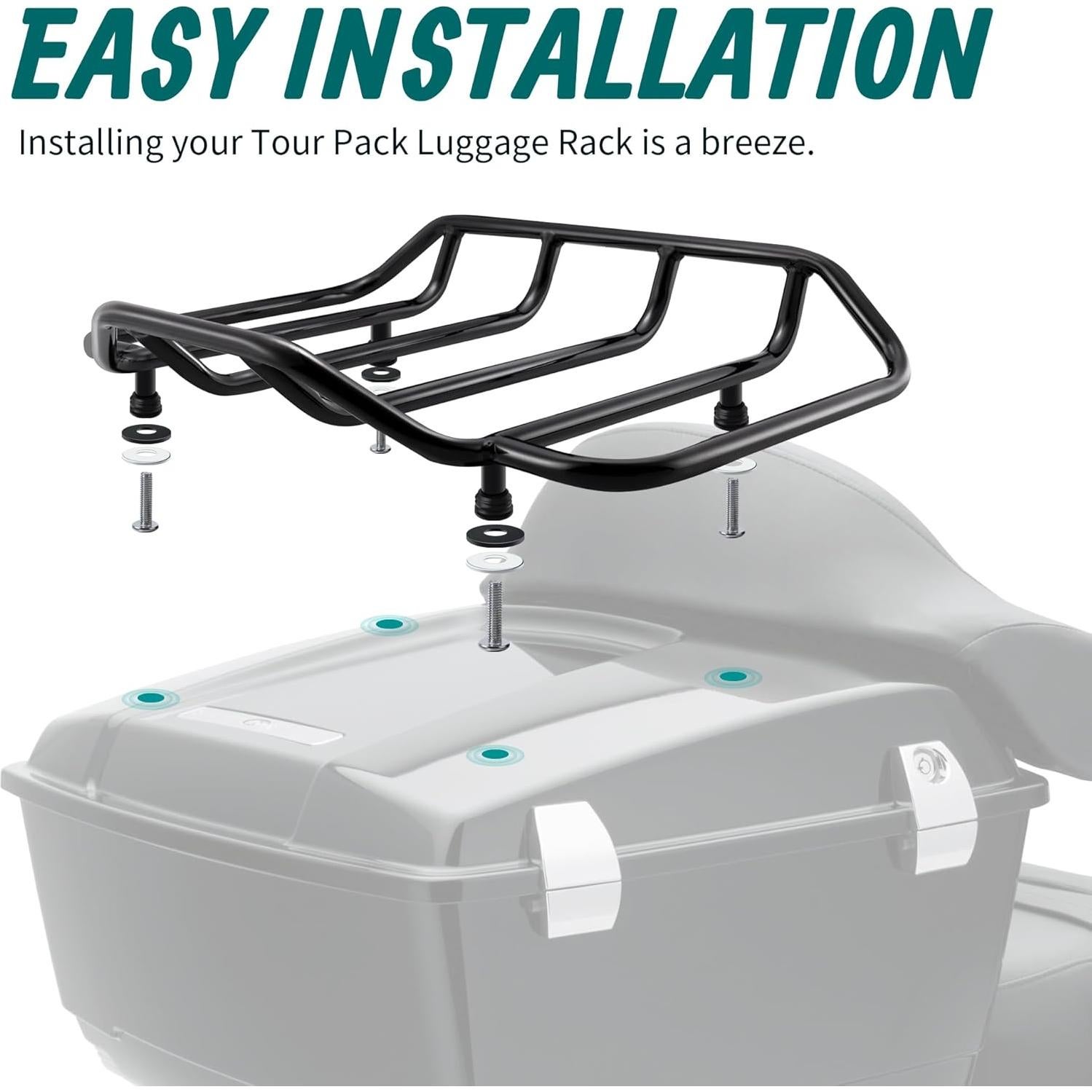 Rack de Maletero Superior MoKitDora para Harley Touring 1984+