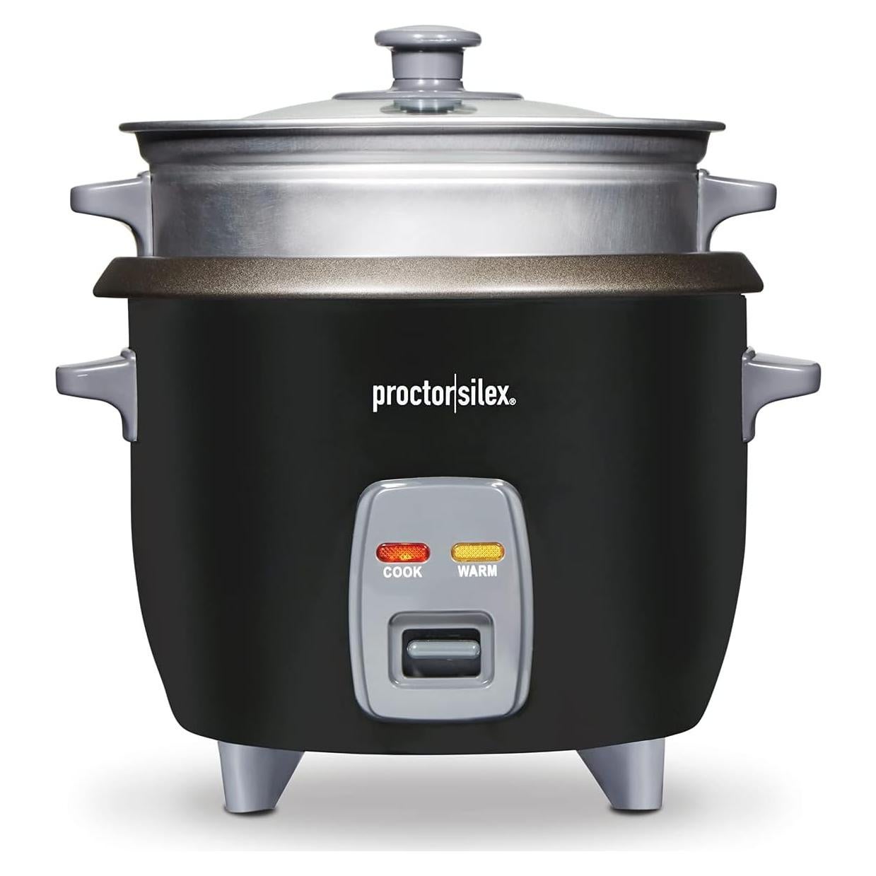Cocedor de Arroz y Vaporera Proctor Silex 6 Tazas Negro