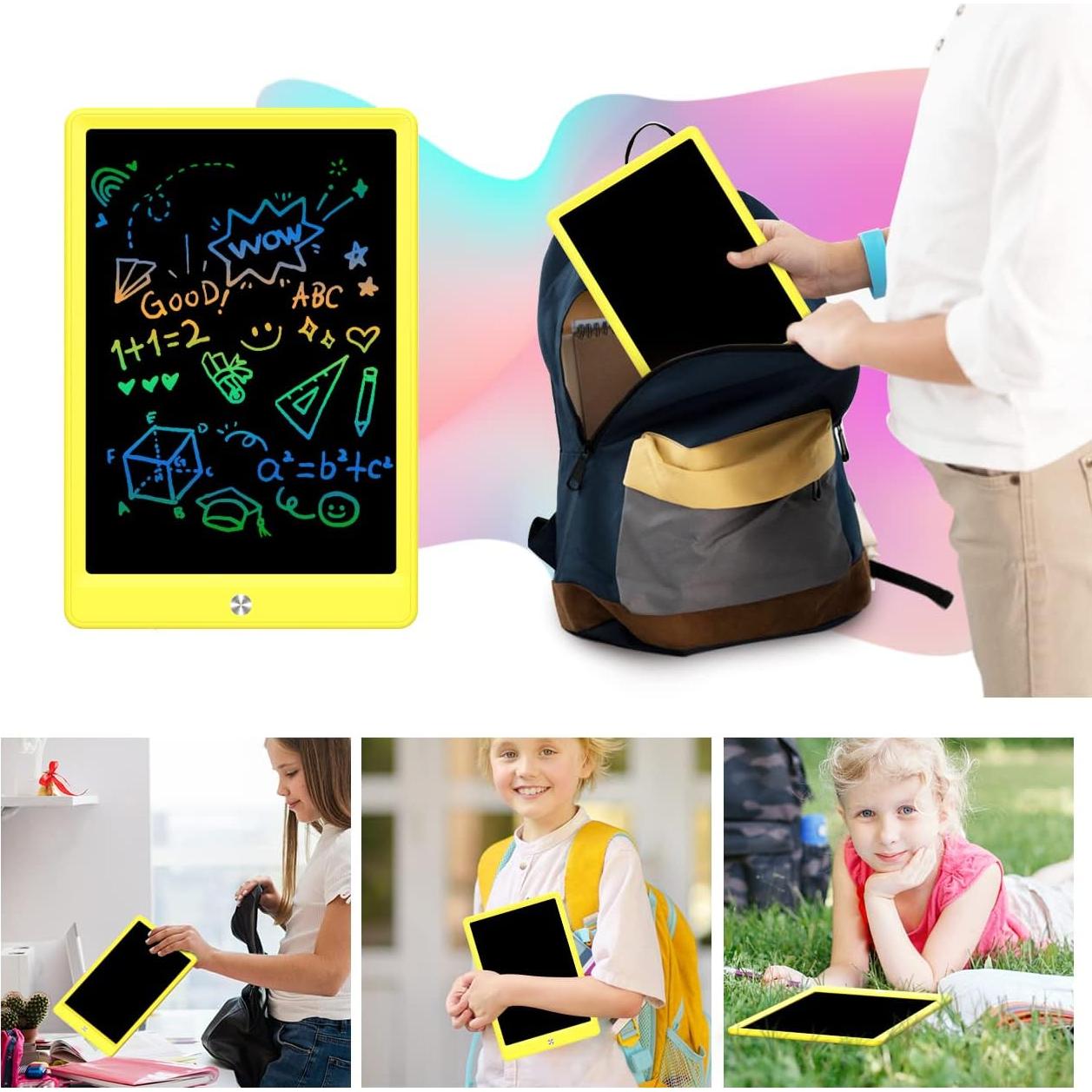 Tableta de Escritura LCD BUKEBU 10.5" Amarillo para Niños