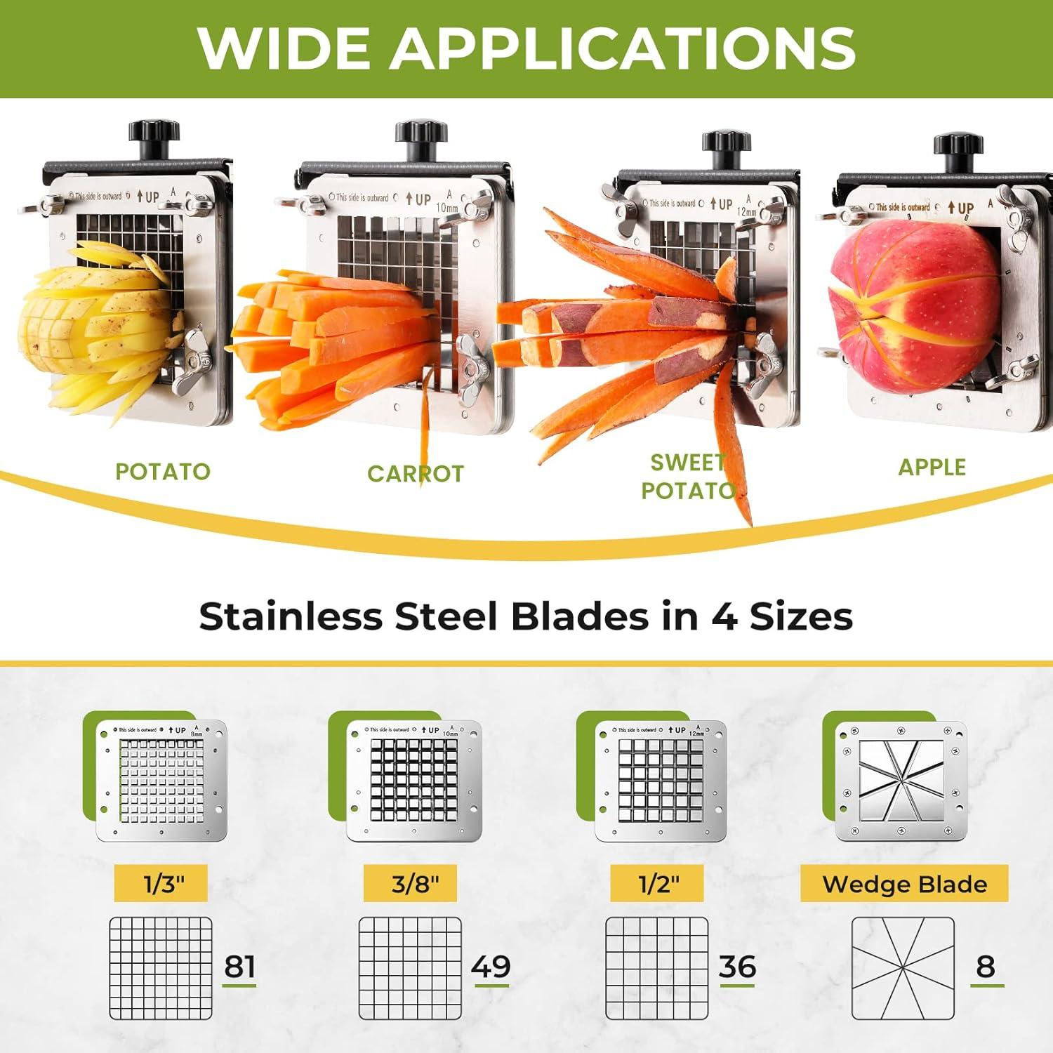 Cortador de Papas Fritas Eléctrico Flyseago 4 Cuchillas Acero