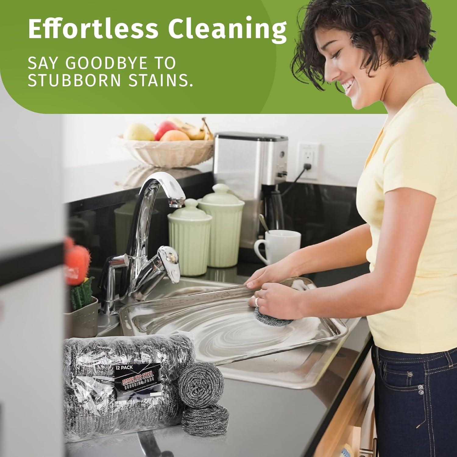 Almohadillas de Limpieza Brheez 100g - Paquete de 12 Estropajos