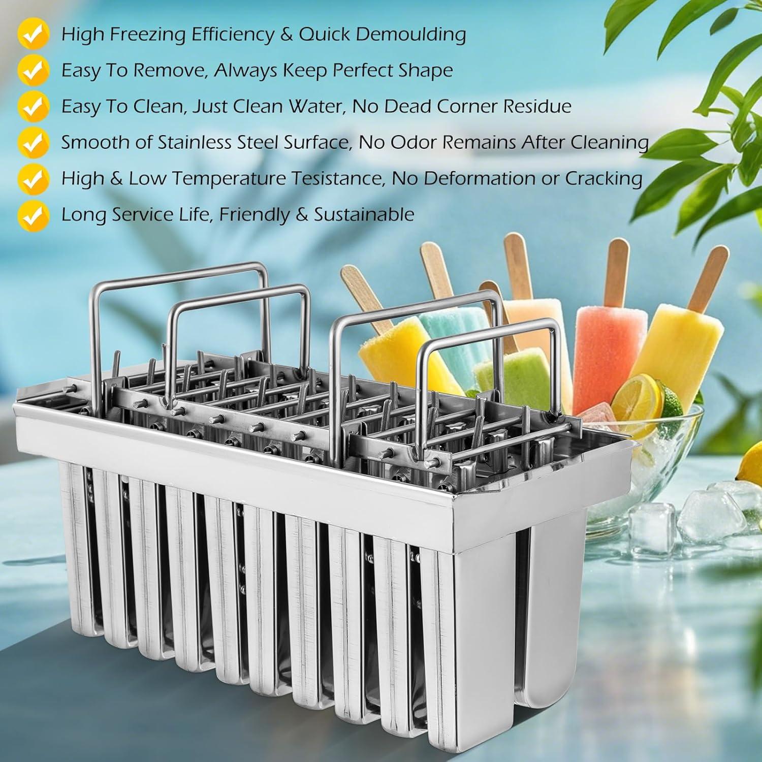 Moldes de Paletas Dyna-Living 20PCS Acero Inoxidable 108ml/115ml