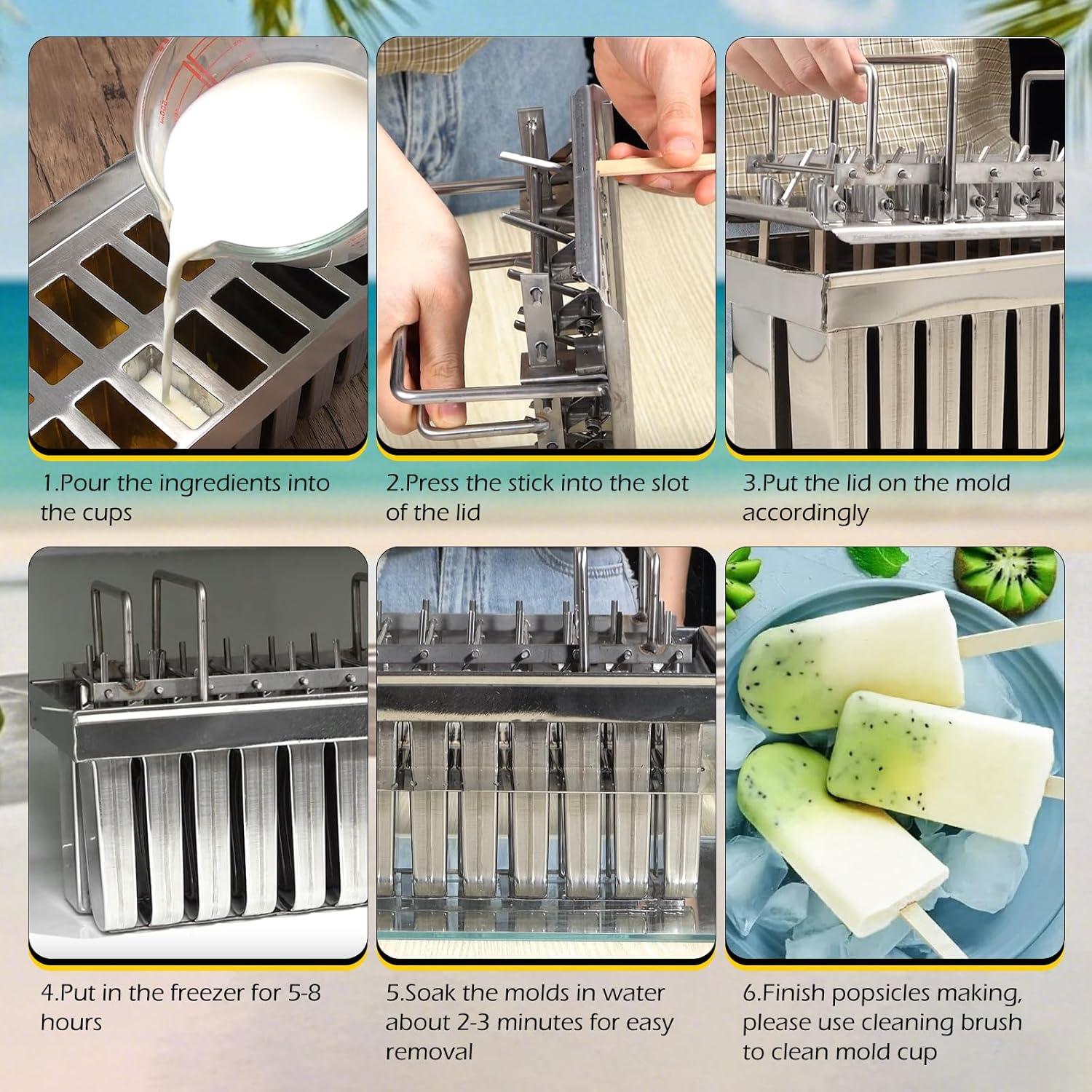 Moldes de Paletas Dyna-Living 20PCS Acero Inoxidable 108ml/115ml