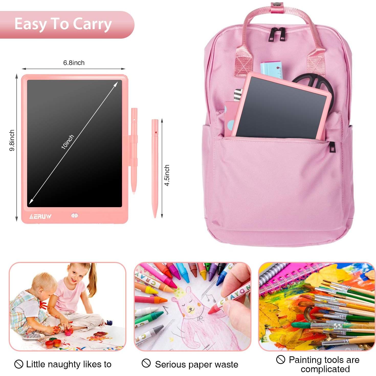 Tableta de Escritura LCD ERUW 10 Pulgadas Rosa Ecológica