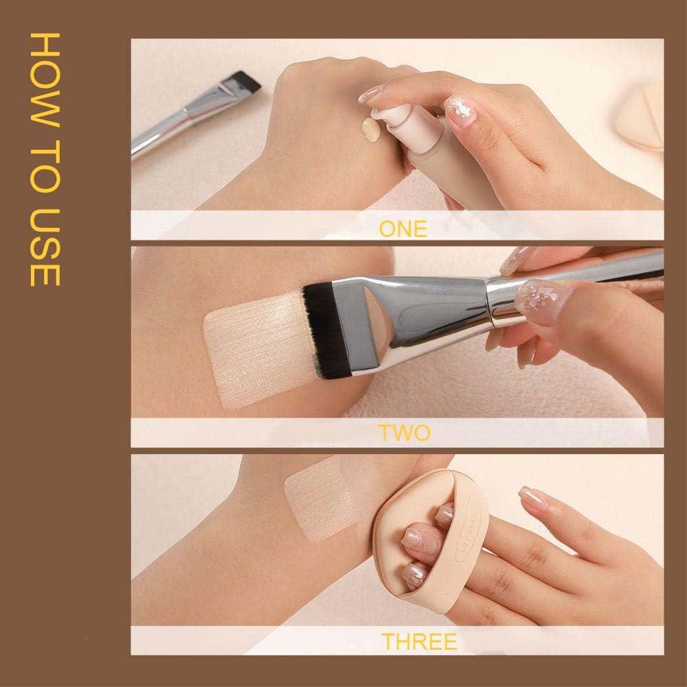 Brochas de Maquillaje Coshine 2pcs Base Cuadrada Plana Veganas