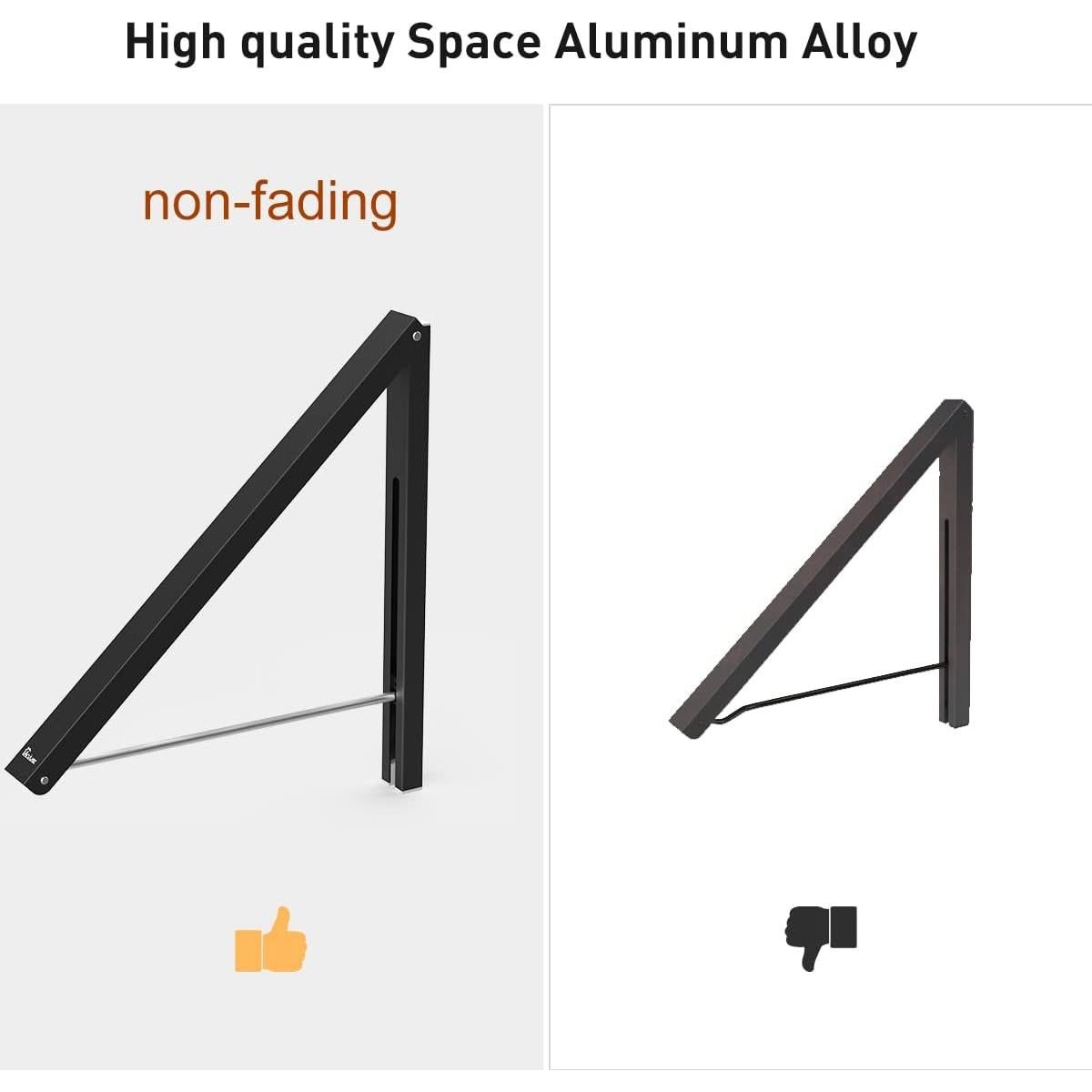 Perchero Plegable de Pared Anjuer - Aluminio Negro 32x29 cm