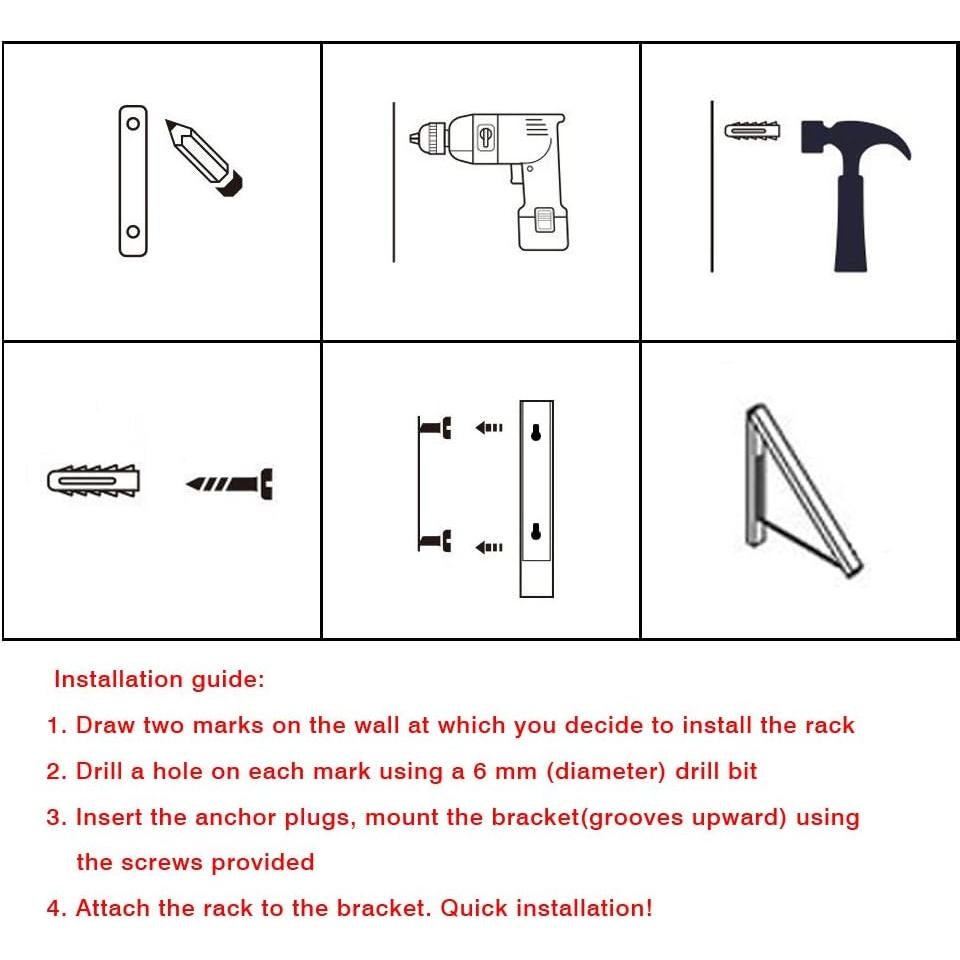 Perchero Plegable de Pared Anjuer - Aluminio Negro 32x29 cm