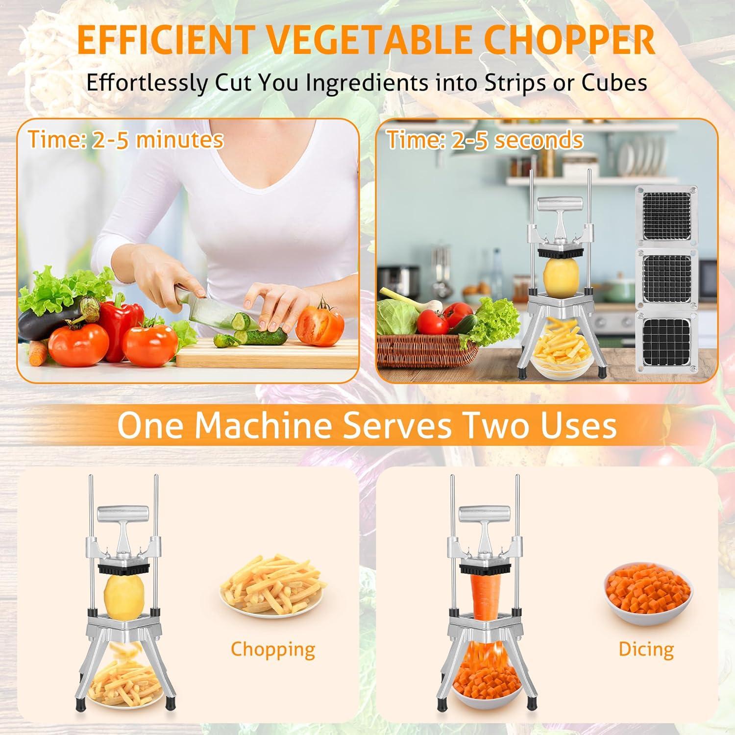 Picadora de Verduras WICHEMI 3 Cuchillas Acero Inoxidable