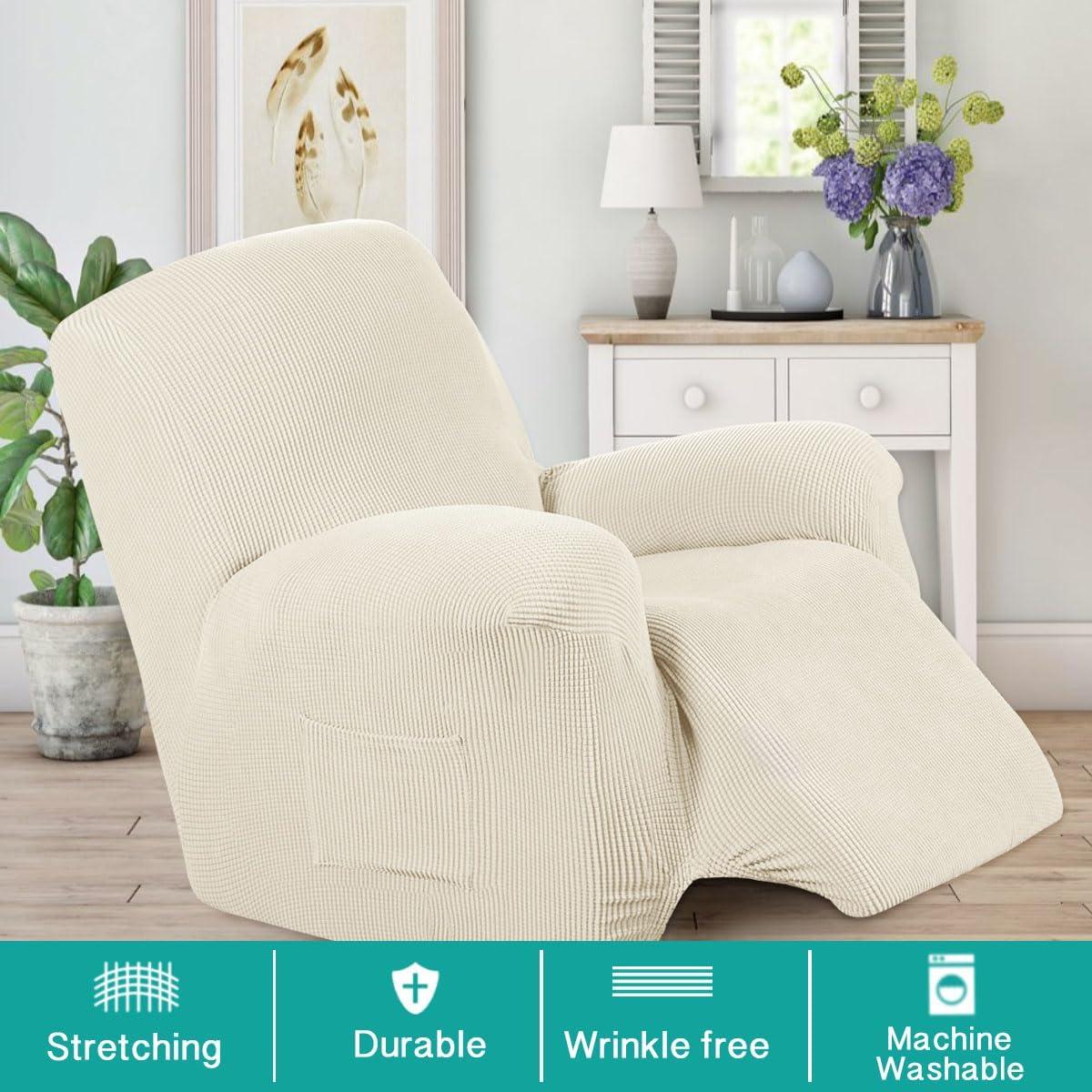 Funda de Sillón Recliner Turquoize Jacquard Beige Biscotti