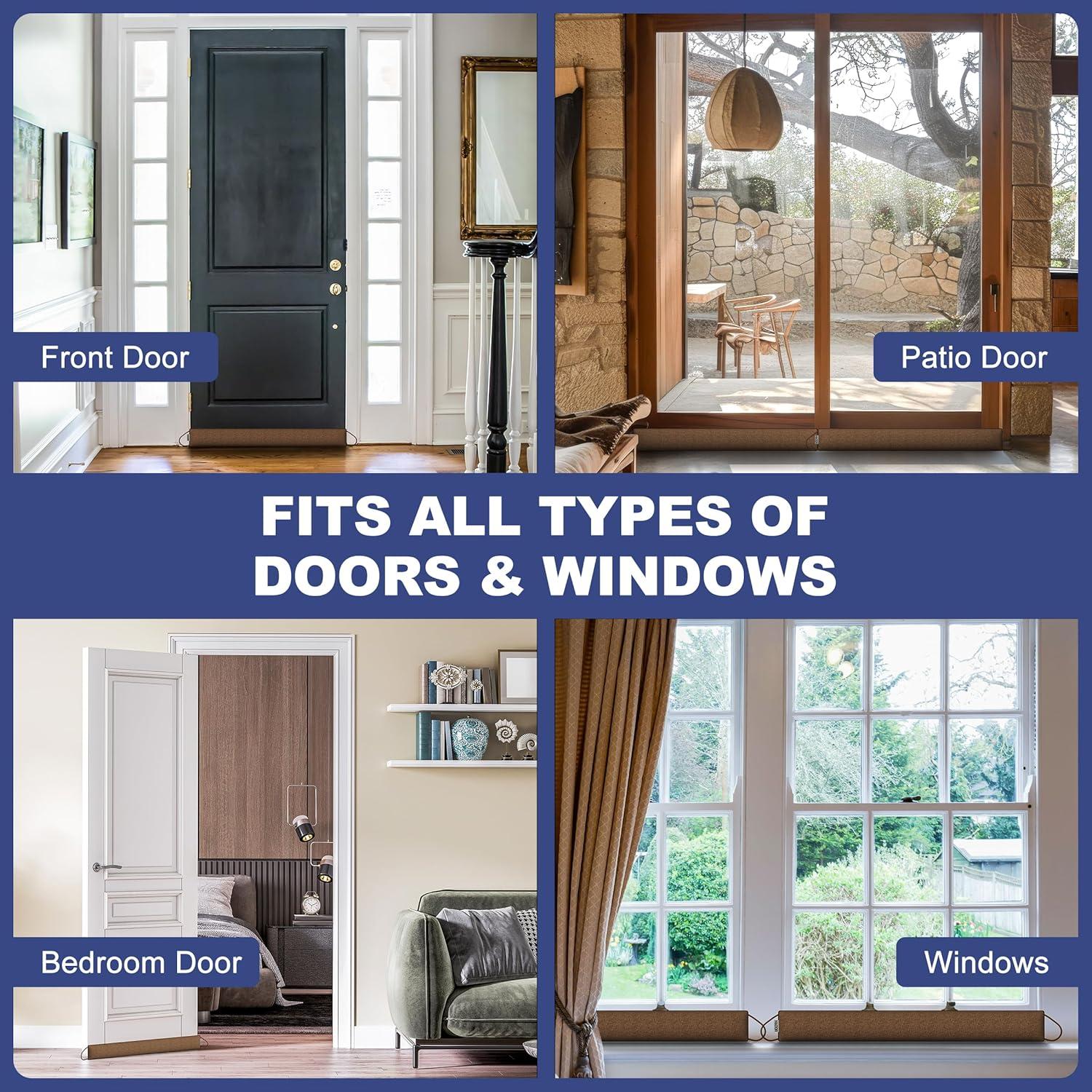 Tapón para Corrientes de Aire HADOR 76 cm Marrón - Bloqueador de Ruido y Frío