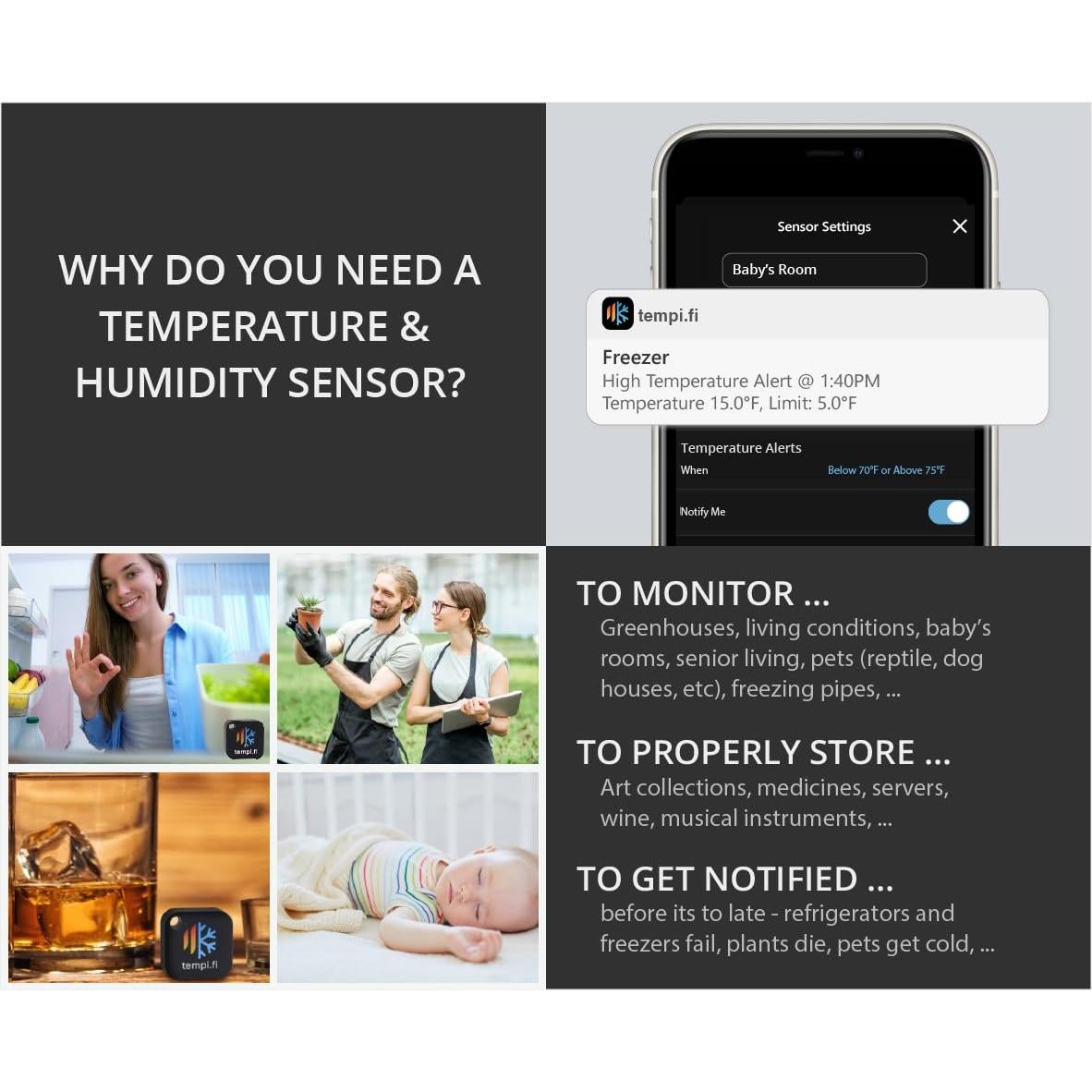 Sensor Inalámbrico de Temperatura y Humedad VITALNOMAD T3