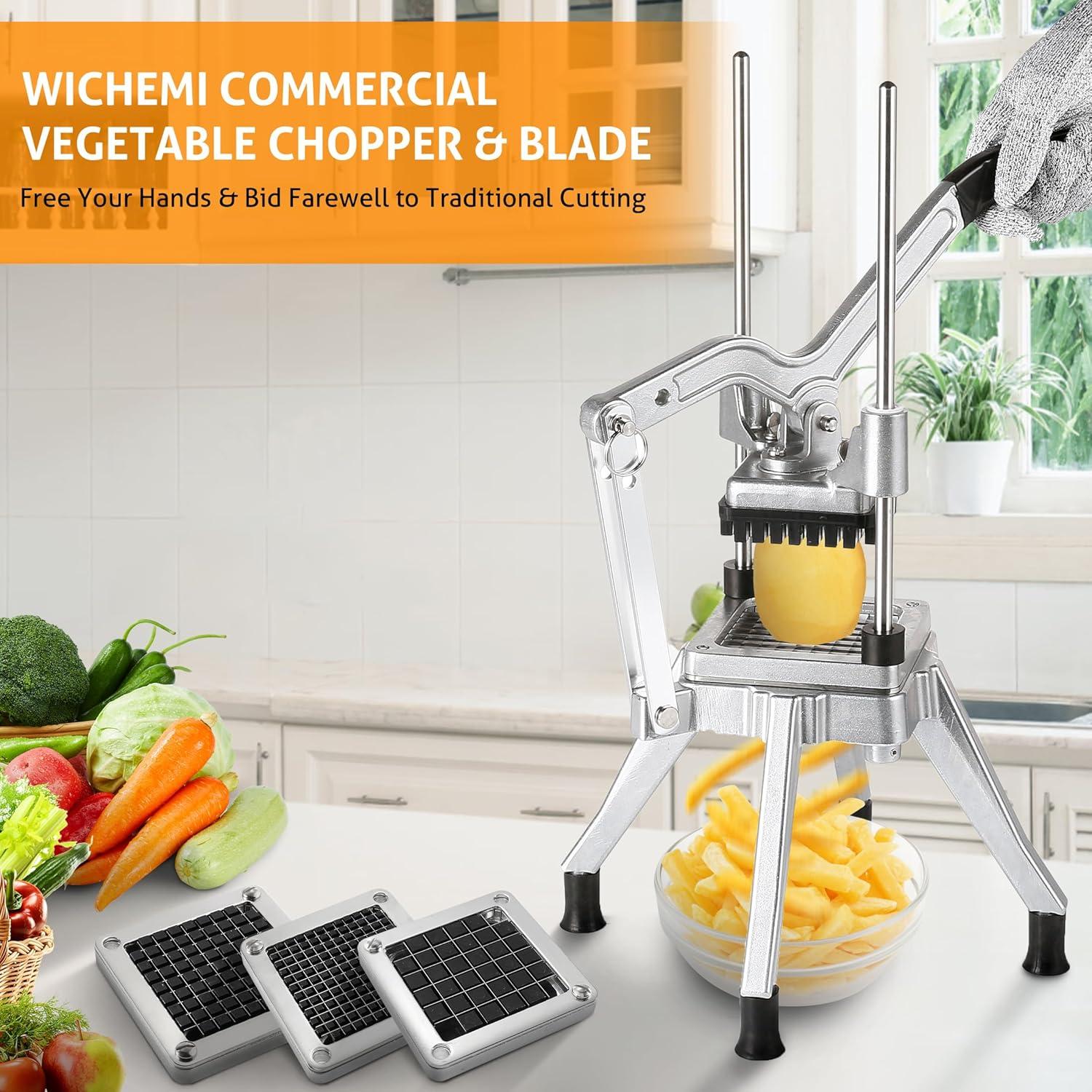 Picador de Verduras WICHEMI Comercial con 3 Cuchillas