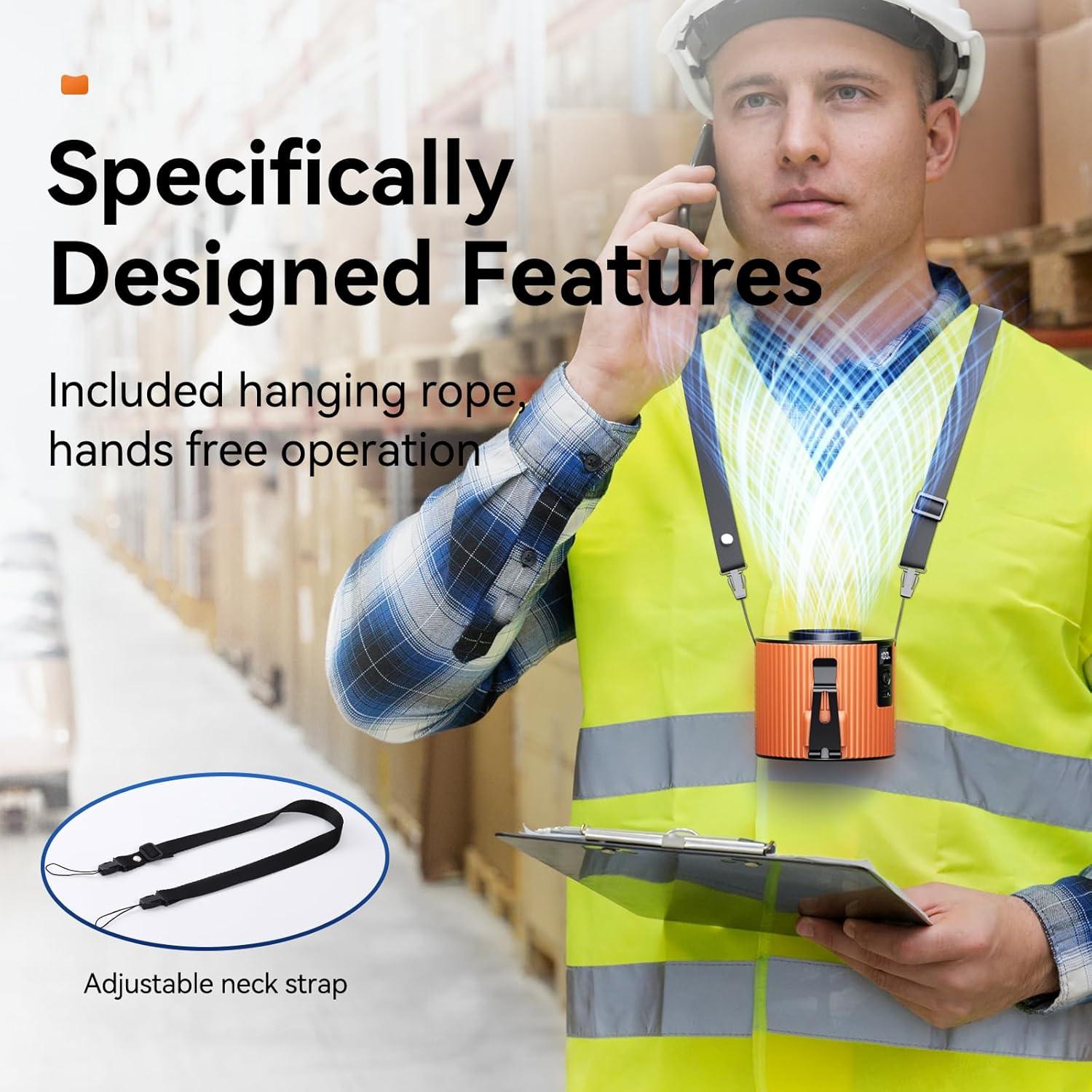 Ventilador Portátil Doublepow K20 Naranja 11000RPM 5 Velocidades