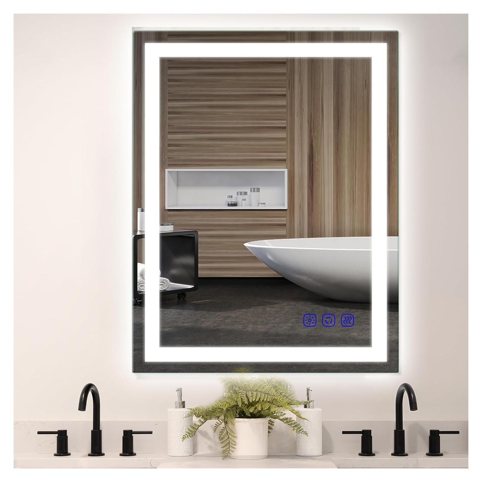 Espejo de Baño LED Yeeopp 91x61cm Regulable 3 Colores