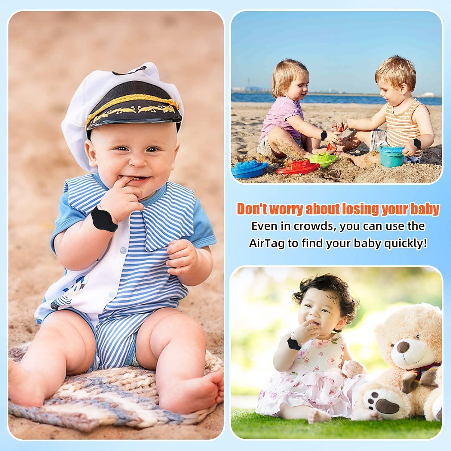 Pulsera Impermeable para Niños Tyanuzz con Soporte AirTag Negro