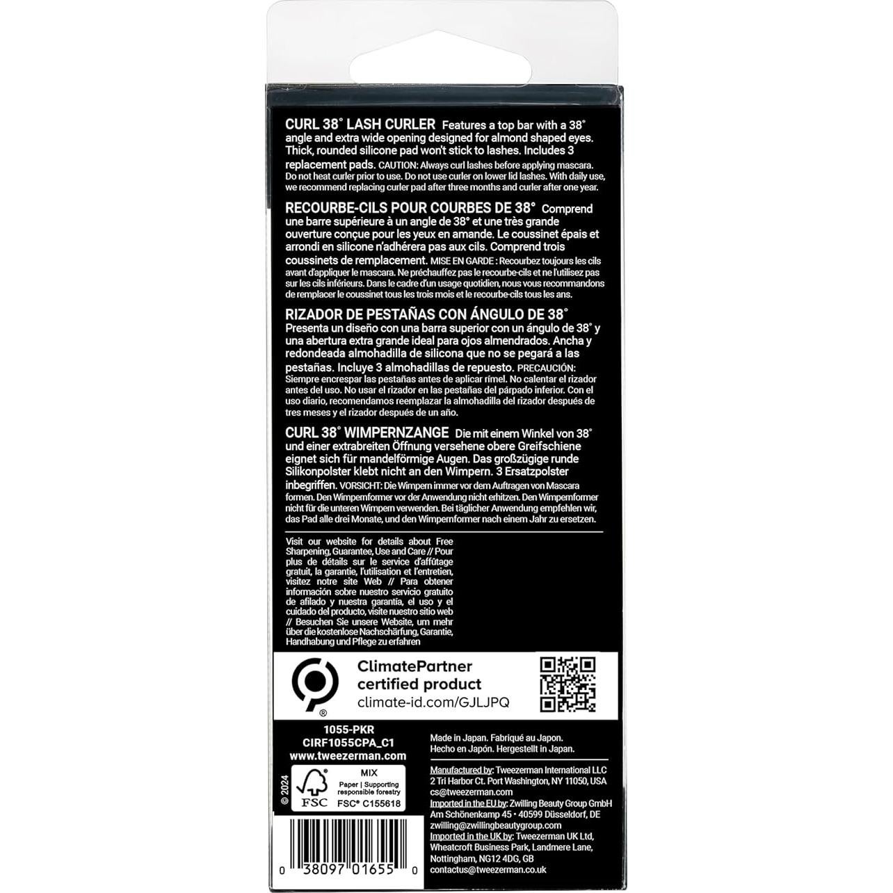 Curlador de Pestañas Tweezerman 38° Modelo 1055-PKR