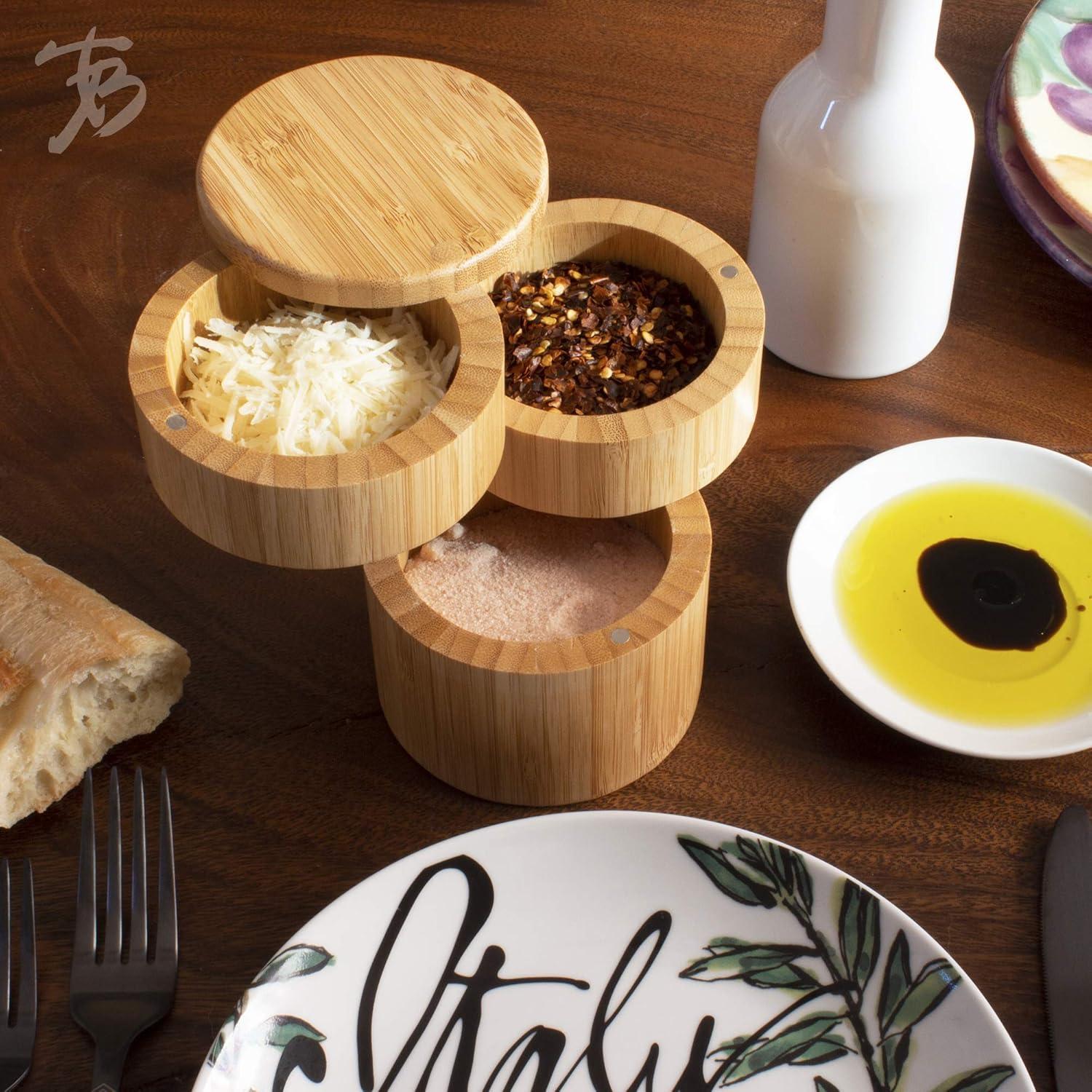 Cajón de Sal Triple Totally Bamboo 3 Niveles Magnético