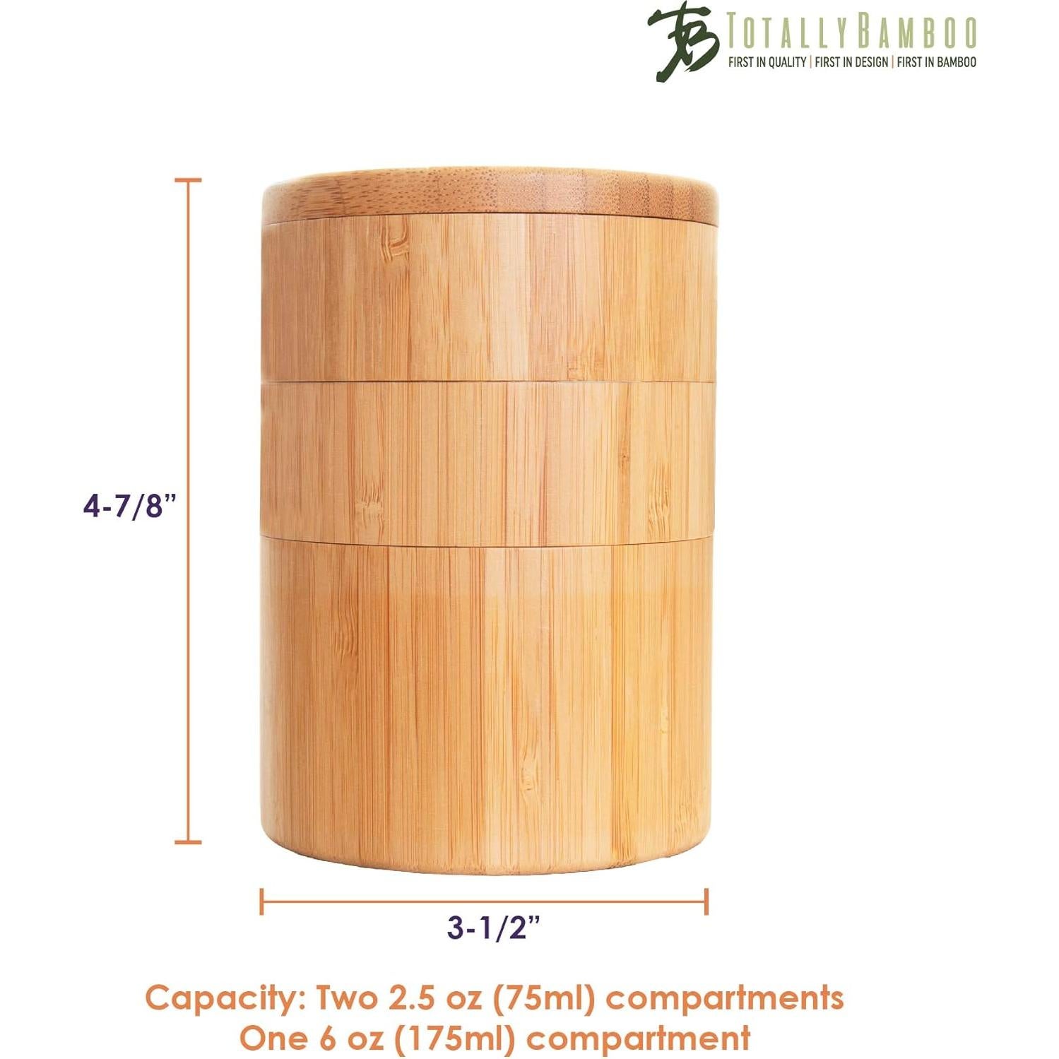 Cajón de Sal Triple Totally Bamboo 3 Niveles Magnético