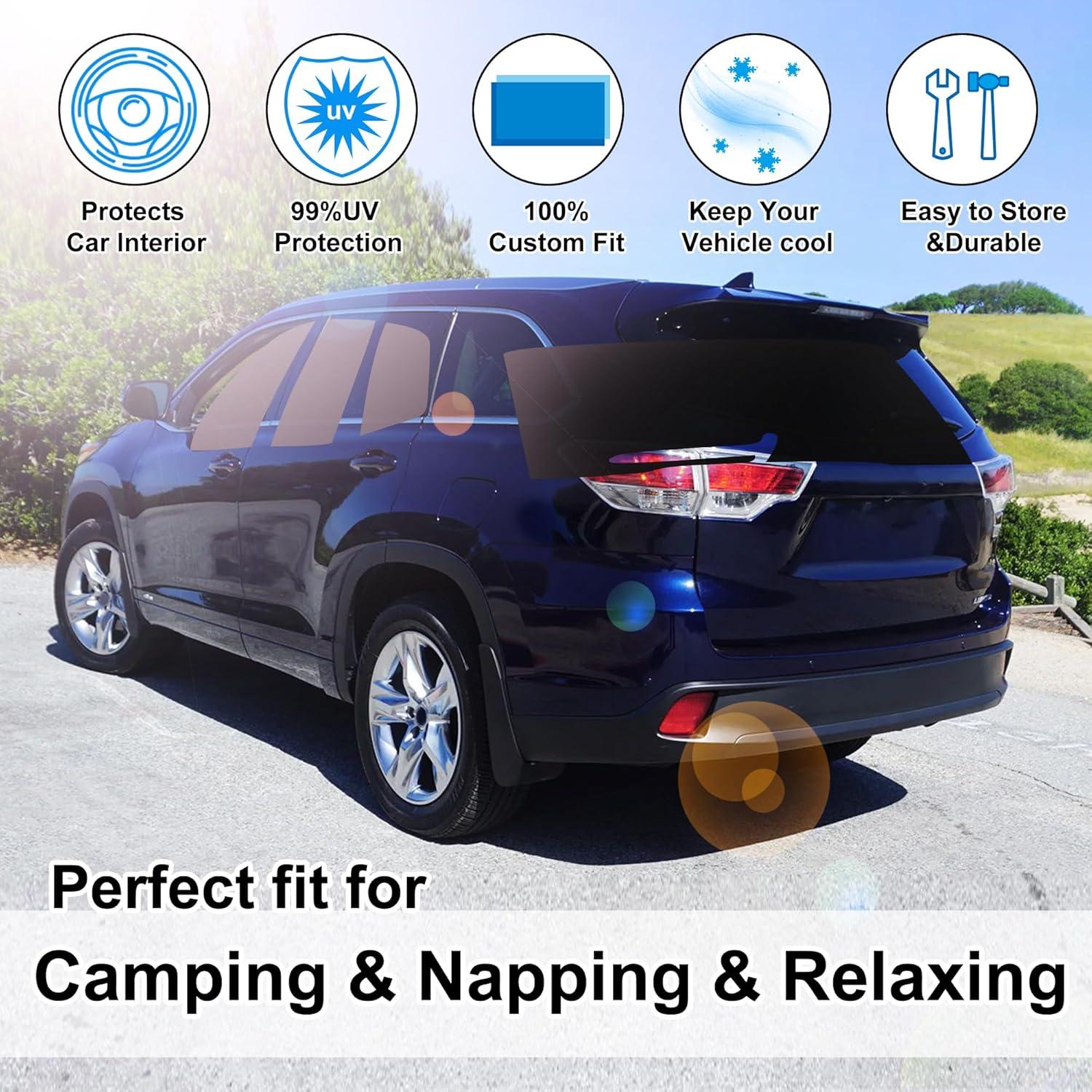 Cortinas Sombra Solar TINGLU para Toyota Highlander 2014-2019 8PCS