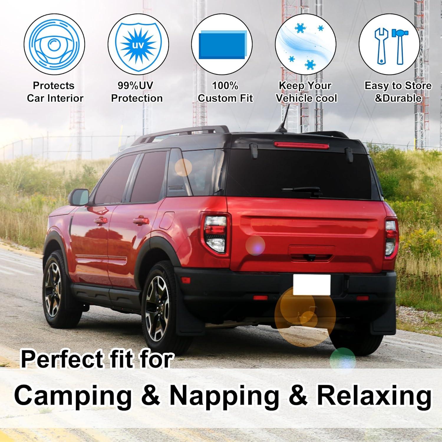 Cortinas para Ventanas TINGLU Ford Bronco Sport 2021-2025 8PCS