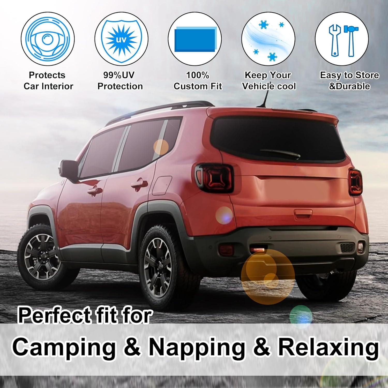 Cortinas Sombra Solar TINGLU para Jeep Renegade 2015-2024 8PCS