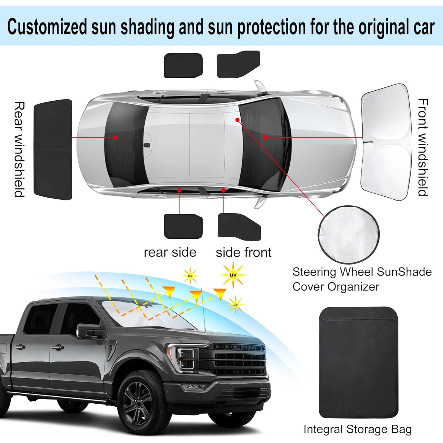 Cortinas Sombra Solar TINGLU para Ford F150 4Puertas 2021-2025