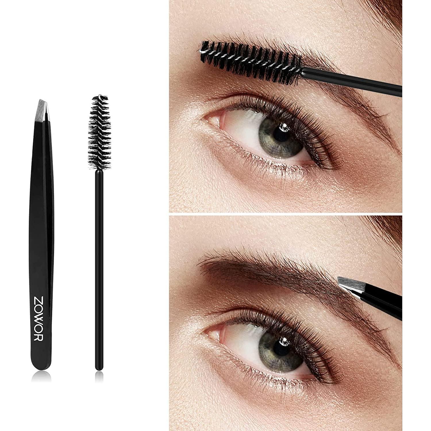 Rizador de Pestañas Zowor con Peine y Almohadillas - Negro