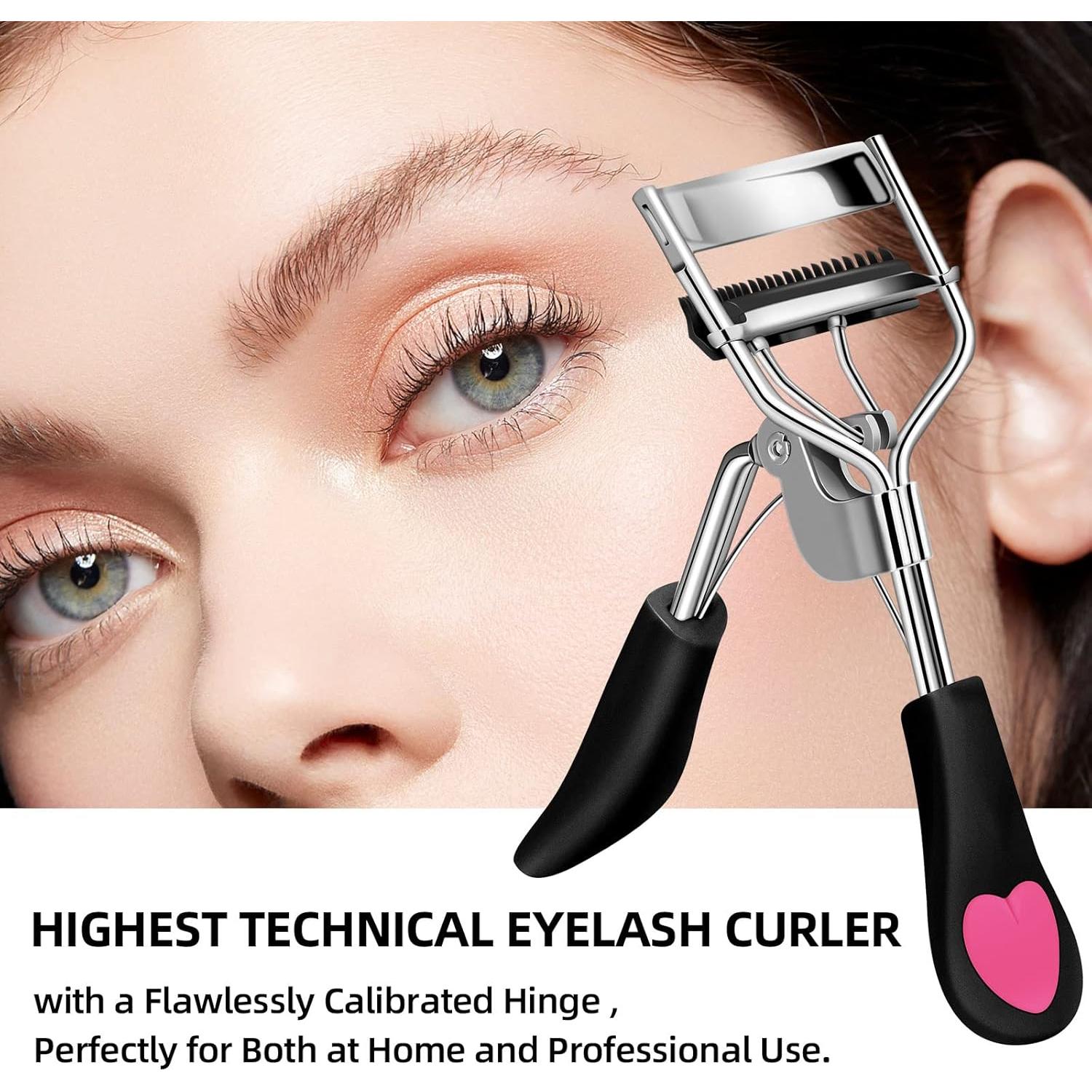 Rizador de Pestañas Zowor con Peine y Almohadillas - Negro