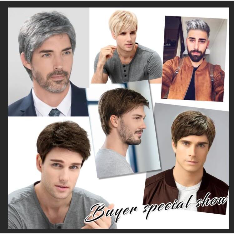 Peluca Corta Recta YYHR Color Mezcla Rubia y Marrón