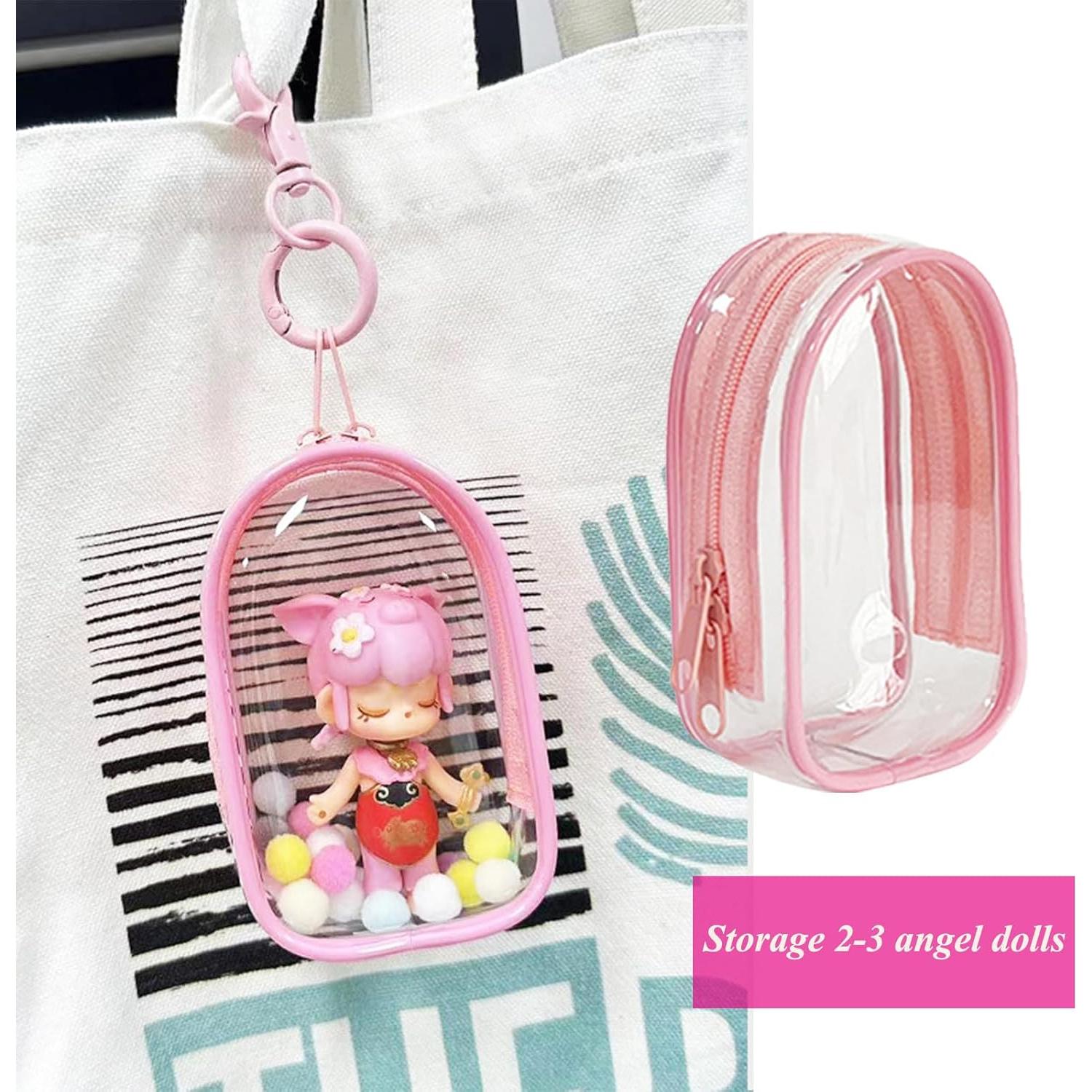 Bolsa de exhibición PVC Rosa Bebé para muñecas mini Yushen