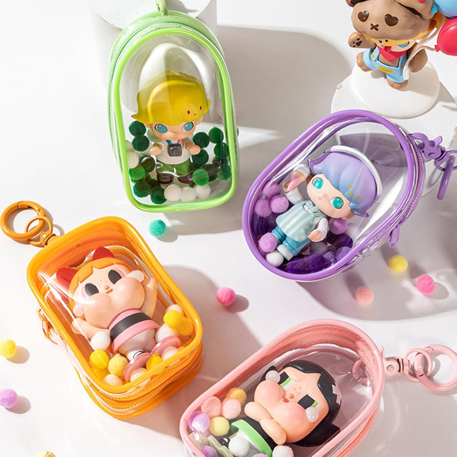 Bolsa de exhibición PVC Rosa Bebé para muñecas mini Yushen