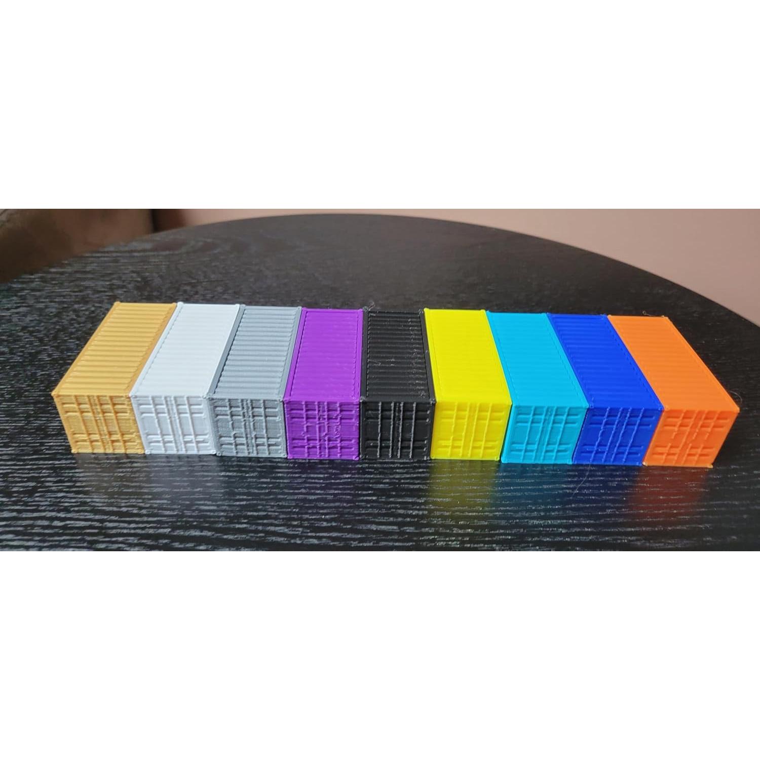 Znet3D HO Scale 1CC 20' (ft) Shipping Container - Train Freight Car - Set of 2 (Black)