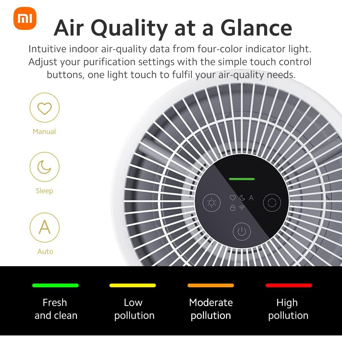 Purificador de Aire Xiaomi 4 Compacto HEPA H13 Ultra Silencioso