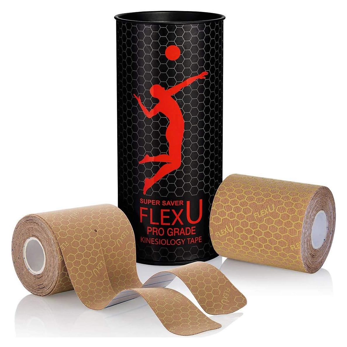 Cinta de Kinesiología FlexU - 40 Tiras Pre-Cortadas Beige