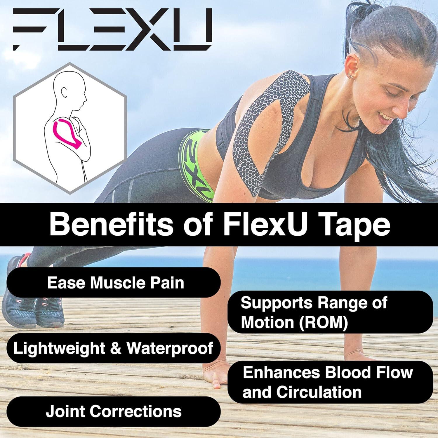 Cinta de Kinesiología FlexU - 40 Tiras Pre-Cortadas Beige