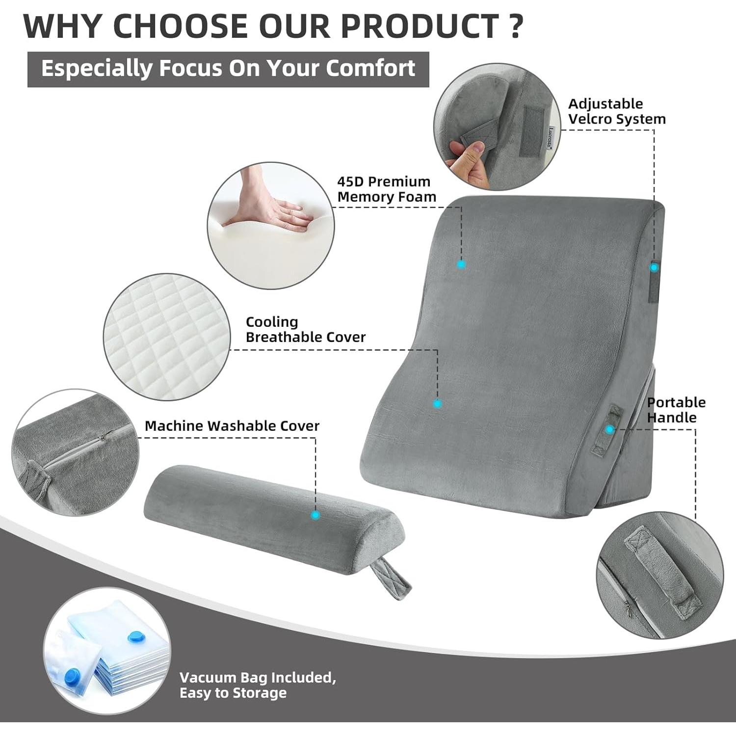 Juego de Almohadas Ortopédicas Lucresta 3 Piezas Espuma 45D