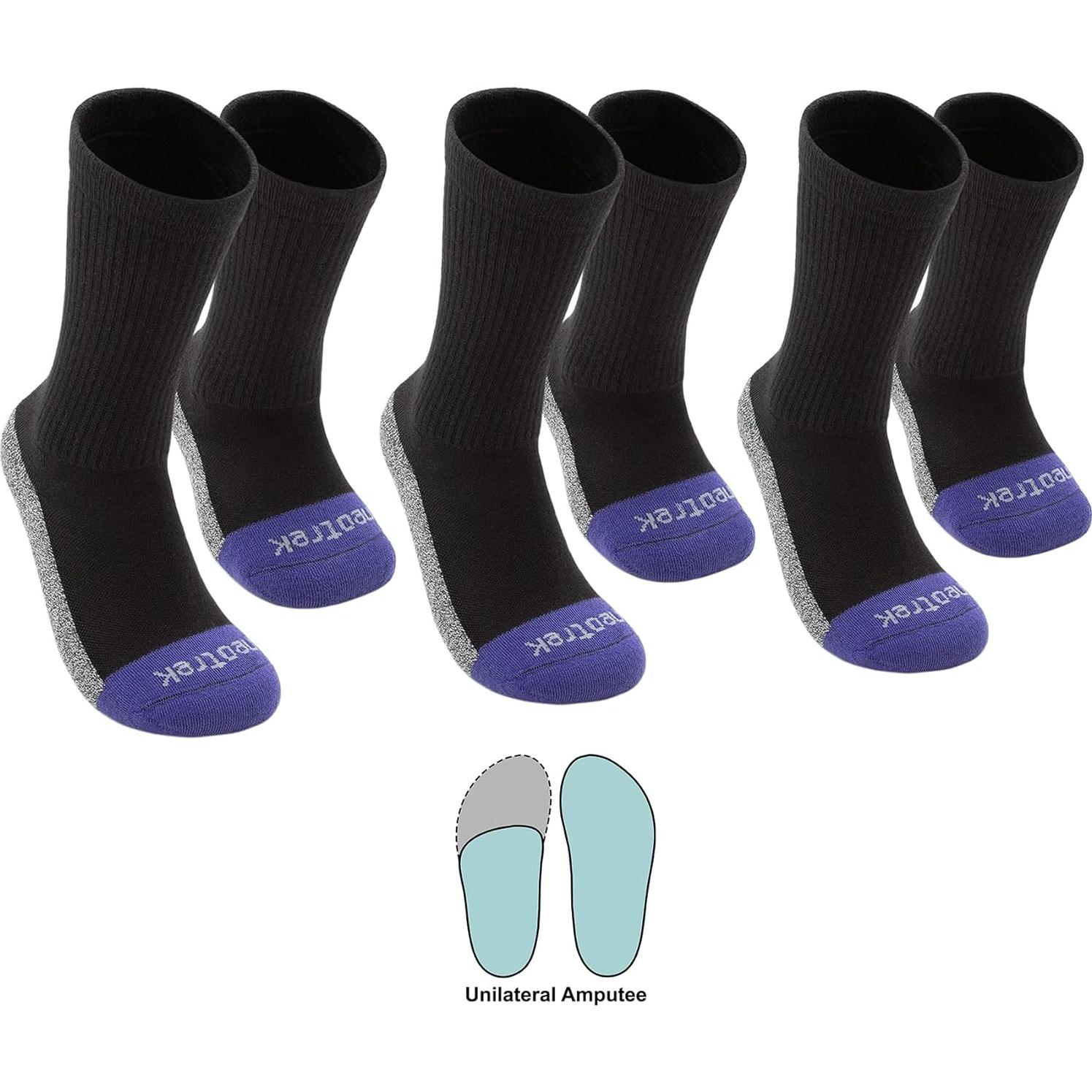 Calcetines Crew NeoTrek Truer-fit para Amputados - 3 Pairs