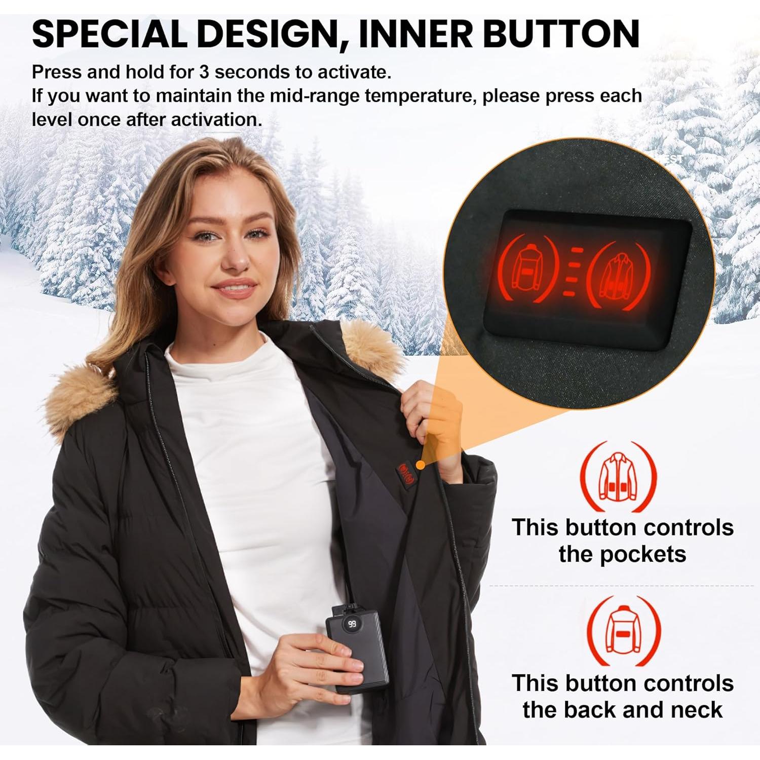 Chaqueta Térmica para Mujeres Shenzhen K112 5 Zonas Calor