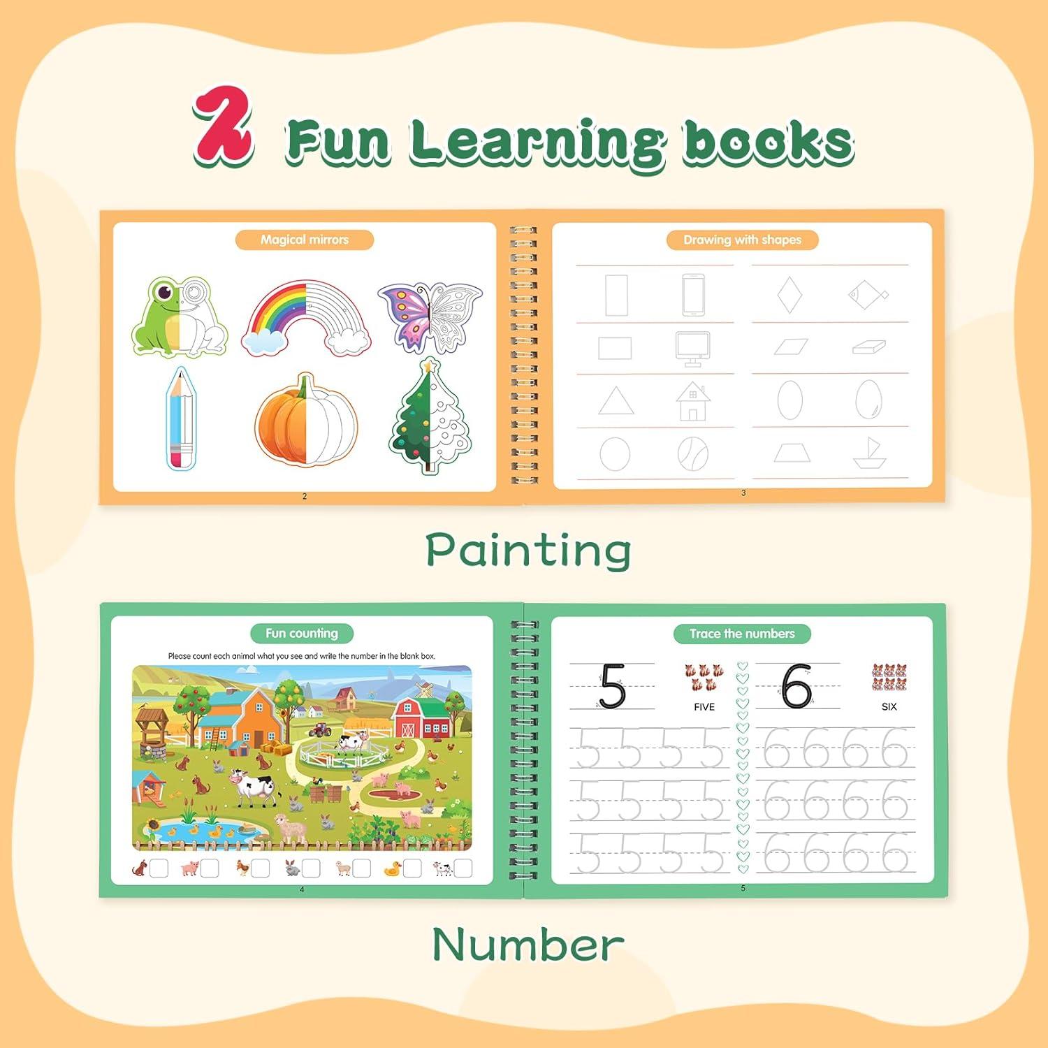 Cuadernos Mágicos Oucaru para Escritura Niños 2 Paquete 26.67x17.78cm