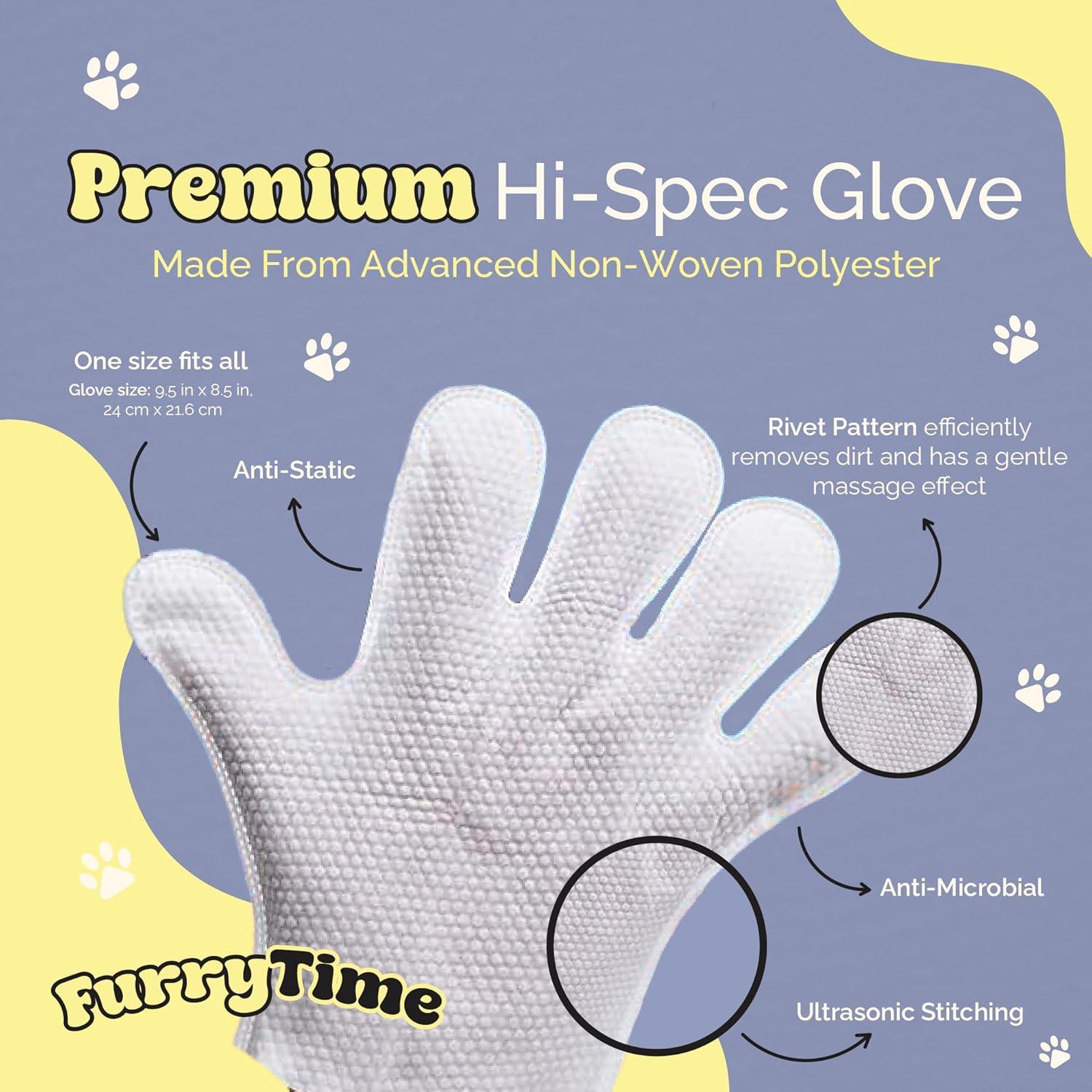 Guantes de Limpieza para Mascotas FURRYTIME, 30 Unidades, Hipoalergénicos