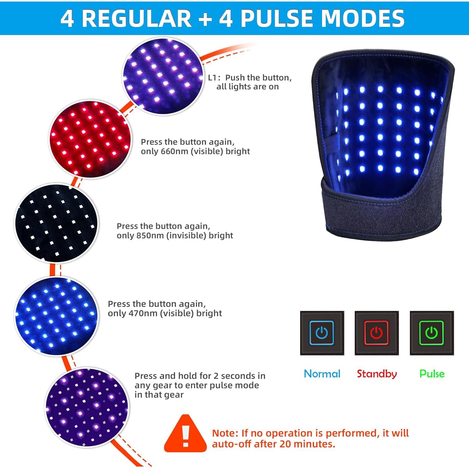 Almohadilla Terapia Luz Roja y Azul UTK 20x33 cm